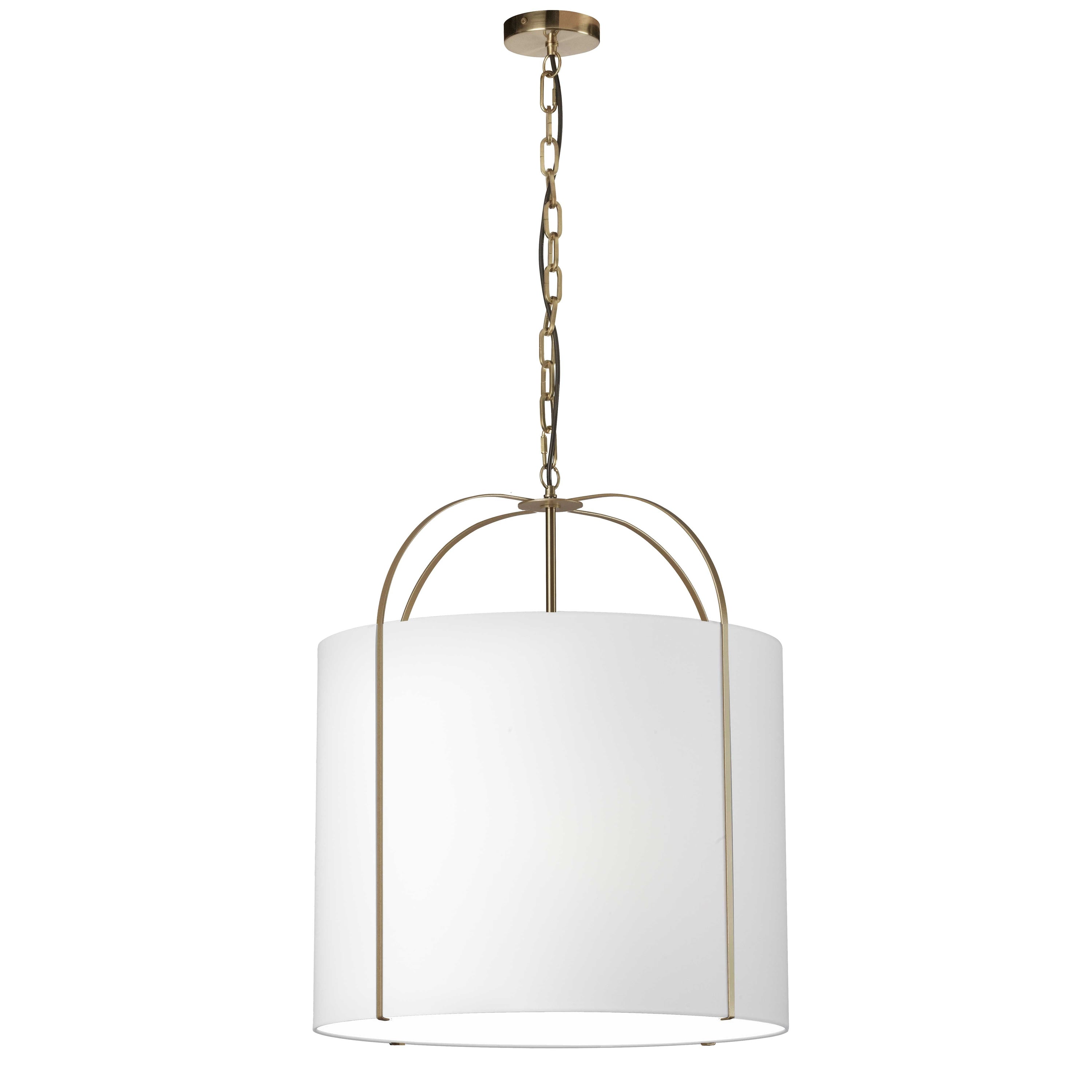 Dainolite Quincy - QCY-221P-GLD-WH - 3 Light Pendant Gold with White Shade - White