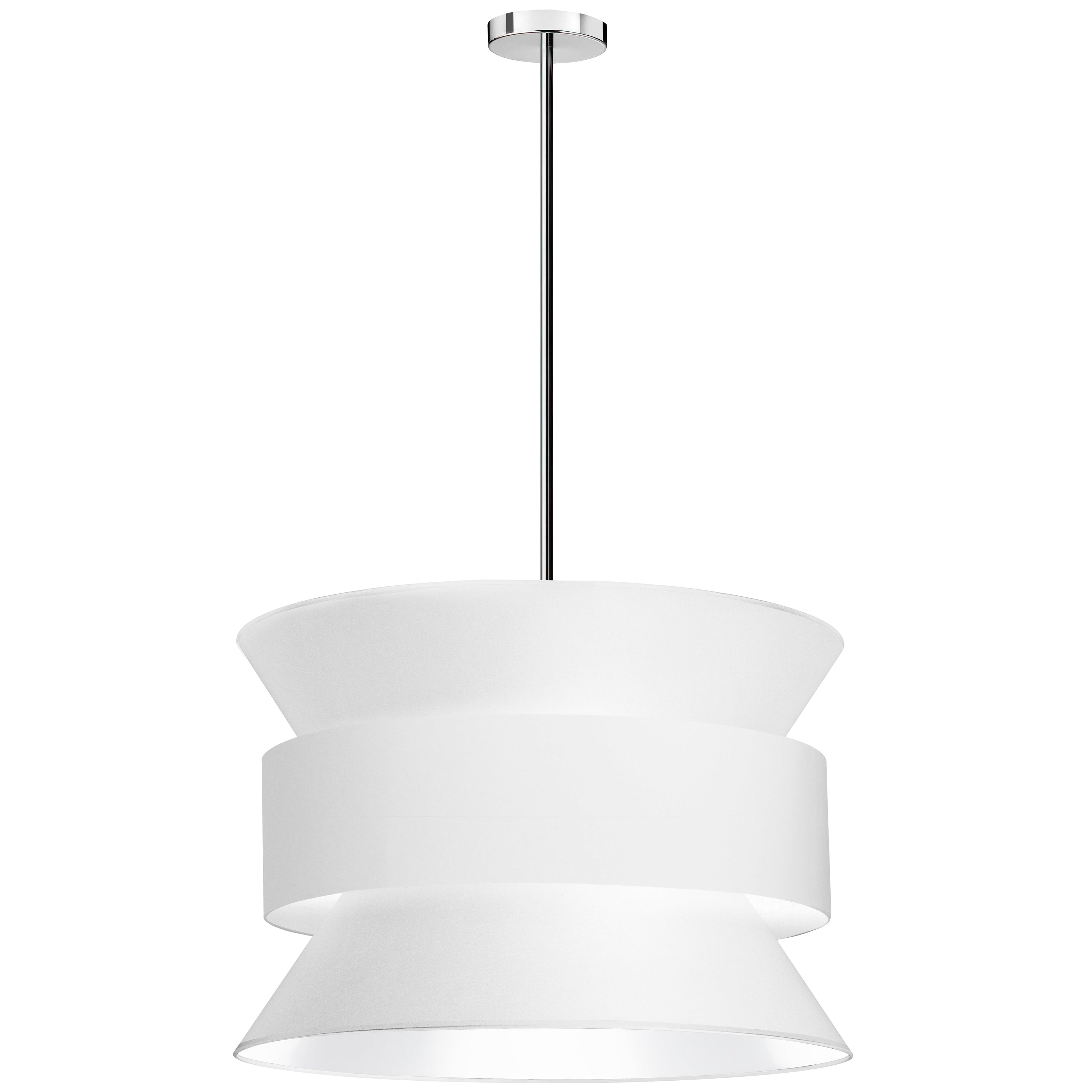 Dainolite Questa - QUA-244P-WH - 4 Light Pendant Polished Chrome with White Shades - White