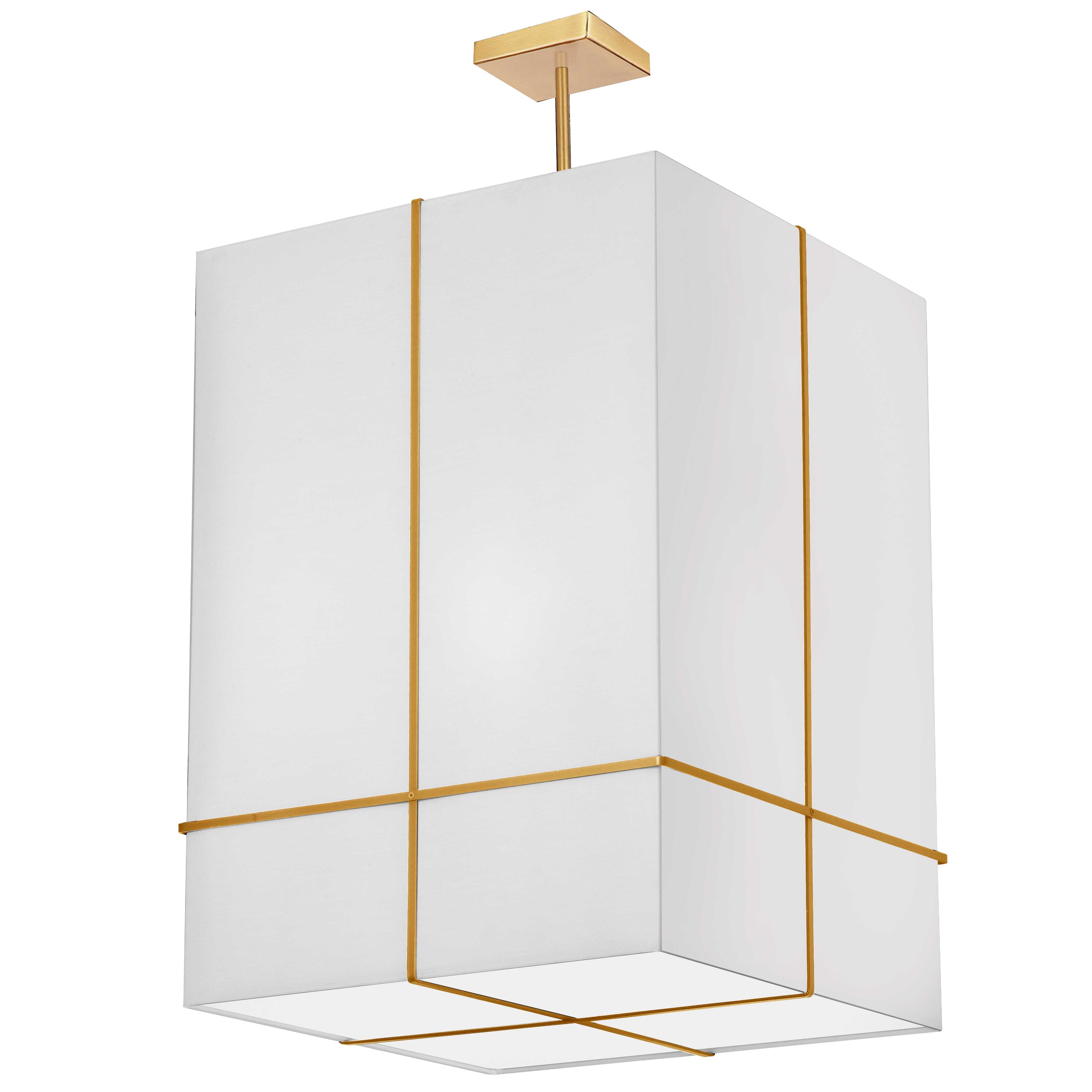 Dainolite Raquel - RAQ-184P-GLD-WH - 4 Light Pendant, Gold with a White Shade - White