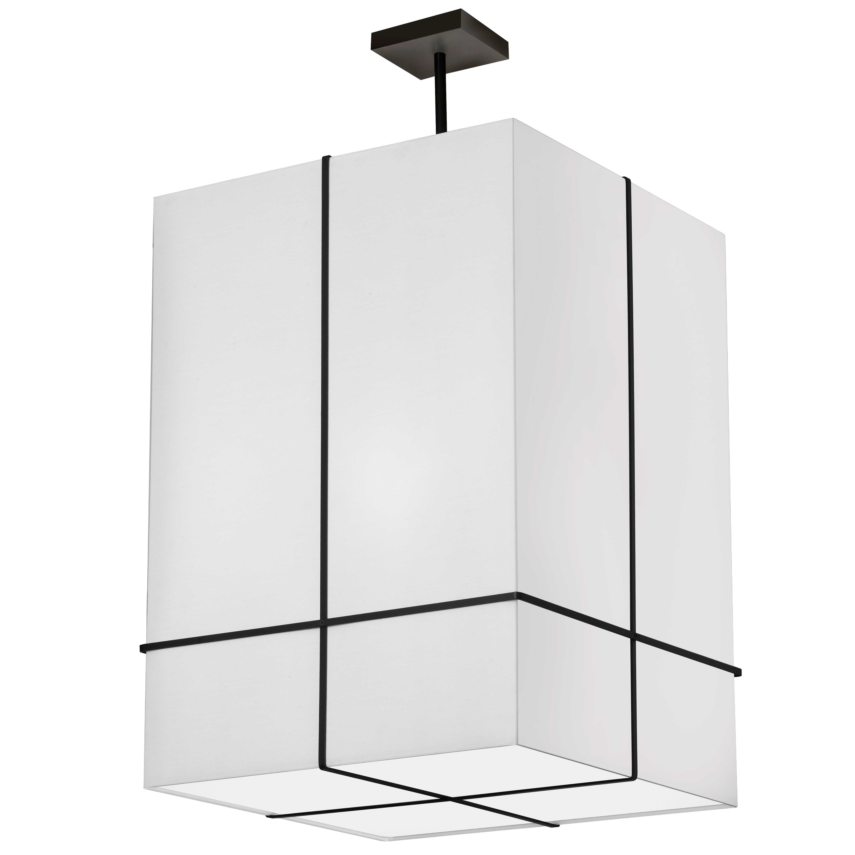 Dainolite Raquel - RAQ-184P-MB-WH - 4 Light Pendant, Matte Black with a White Shade - White