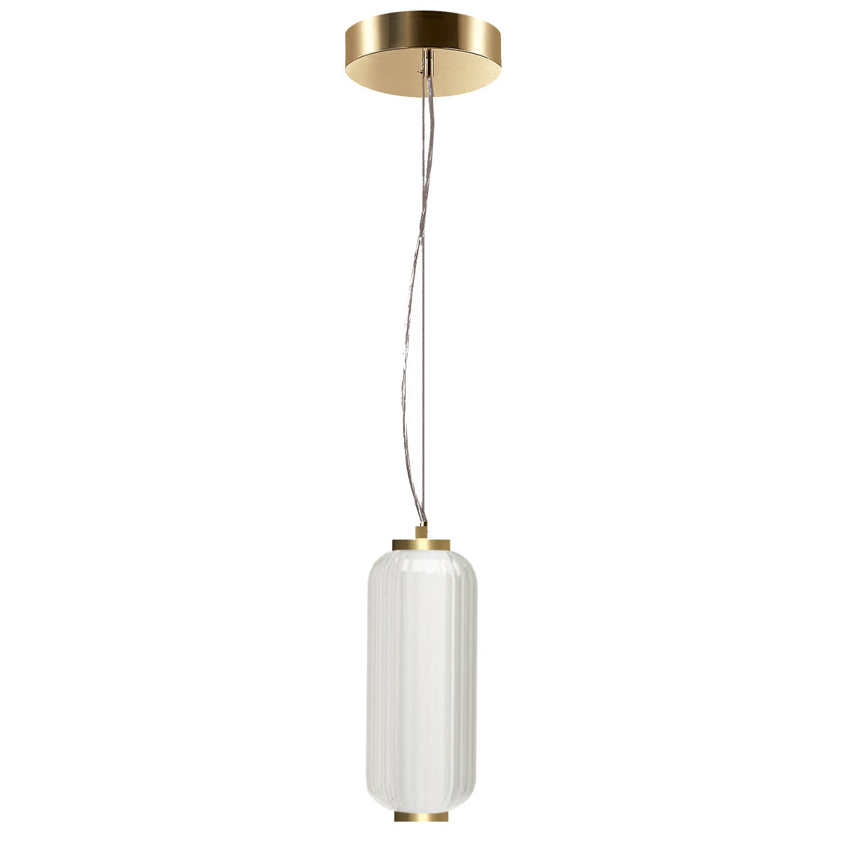 Dainolite Ramona - RMA-1210LEDP-AGB - 10W LED Pendant, Aged Brass with Clear Fluted Glass - Clear