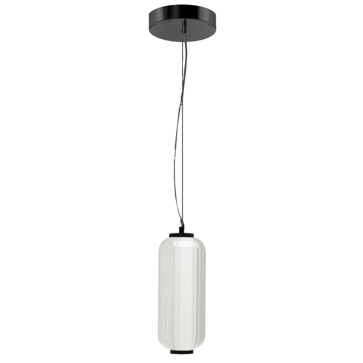 Dainolite Ramona - RMA-1210LEDP-MB - 10W LED Pendant, Matte Black with Clear Fluted Glass - Clear