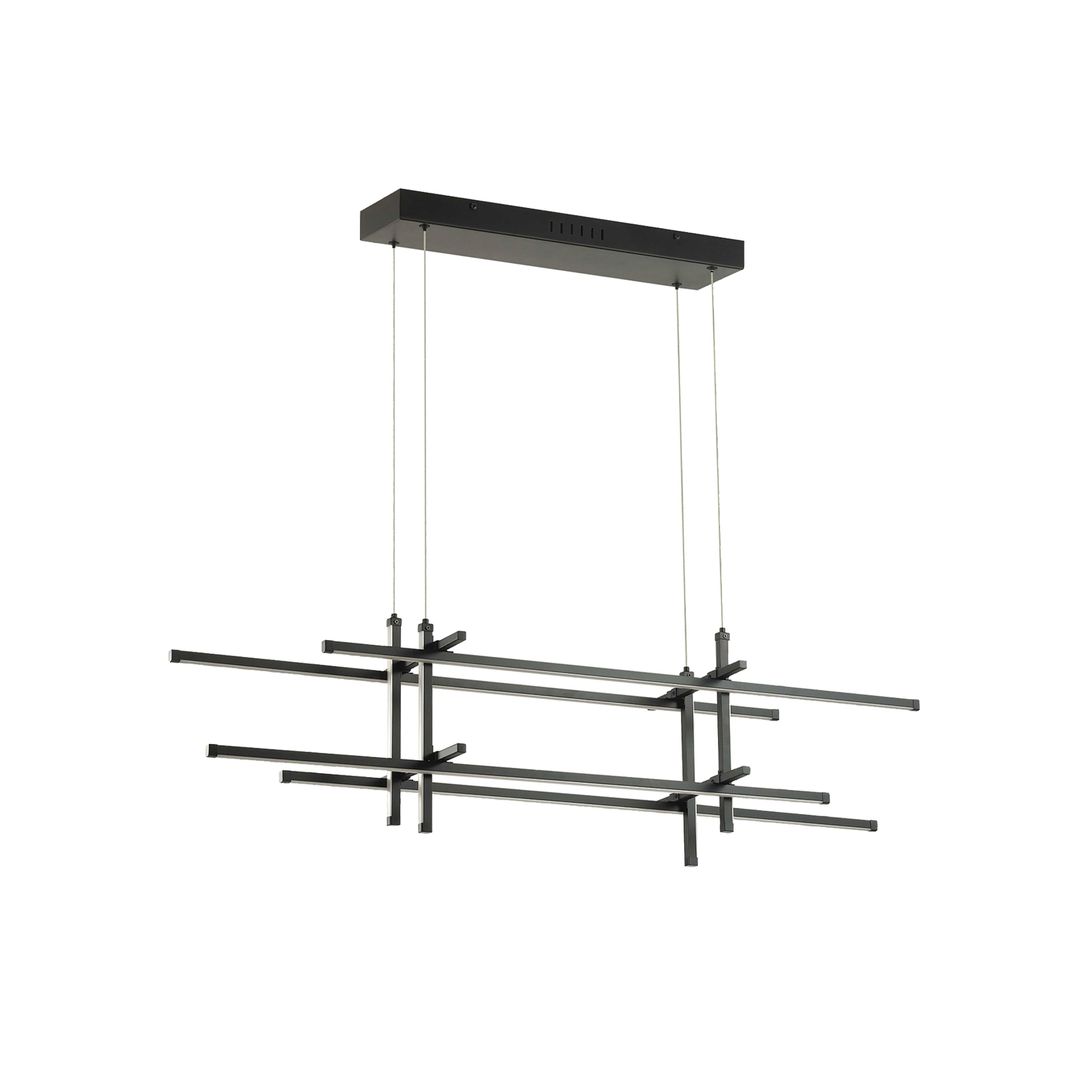 Dainolite Sally - SAL-4060LEDHP-MB - 60W Horizontal Pendant, Matte Black with White Acrylic Diffuser - Black