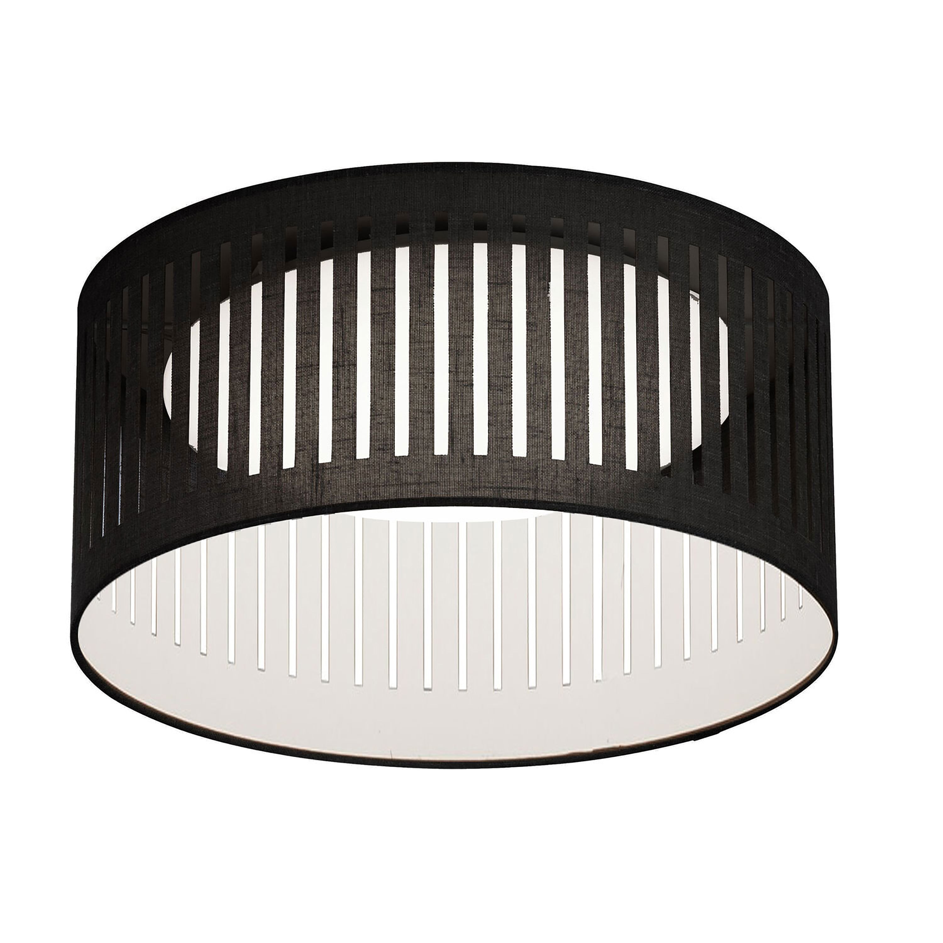 Dainolite Slit Drum - SDLED-15FH-BK - LED Flush Mount, Slit Drum Shade, Black - Black