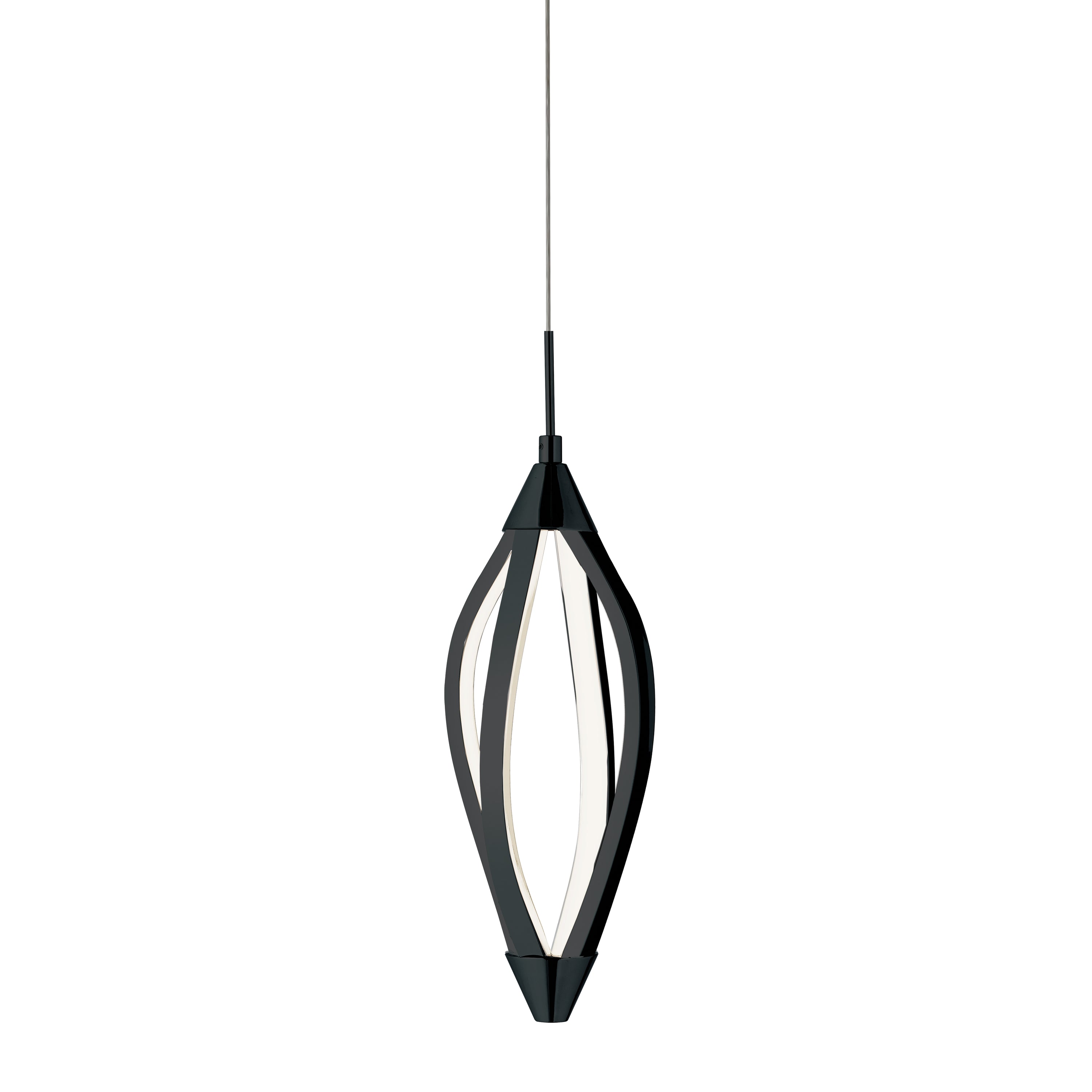 Dainolite Selene - SEL-6P-MB - 15W Pendant, Matte Black with White Acrylic Diffuser - Black