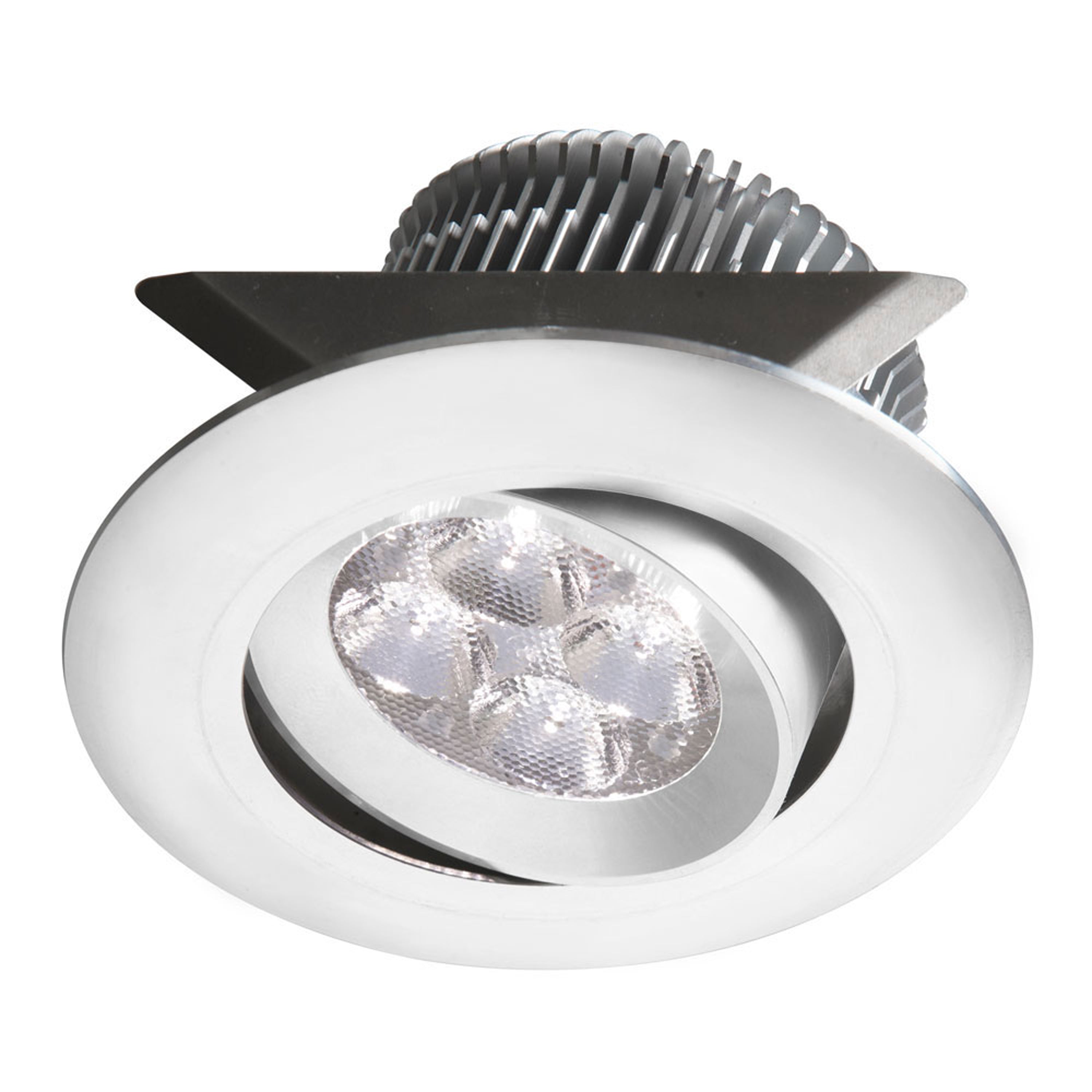 Dainolite LED - SMP-LED-8-WH - White 2x4W 3000K, CRI80+, 25° beam, 24VDC input with Male Connector, 18" Lead wire, D84xH50 mm, Dimmable.±25° Adjustable tilt angle. - White