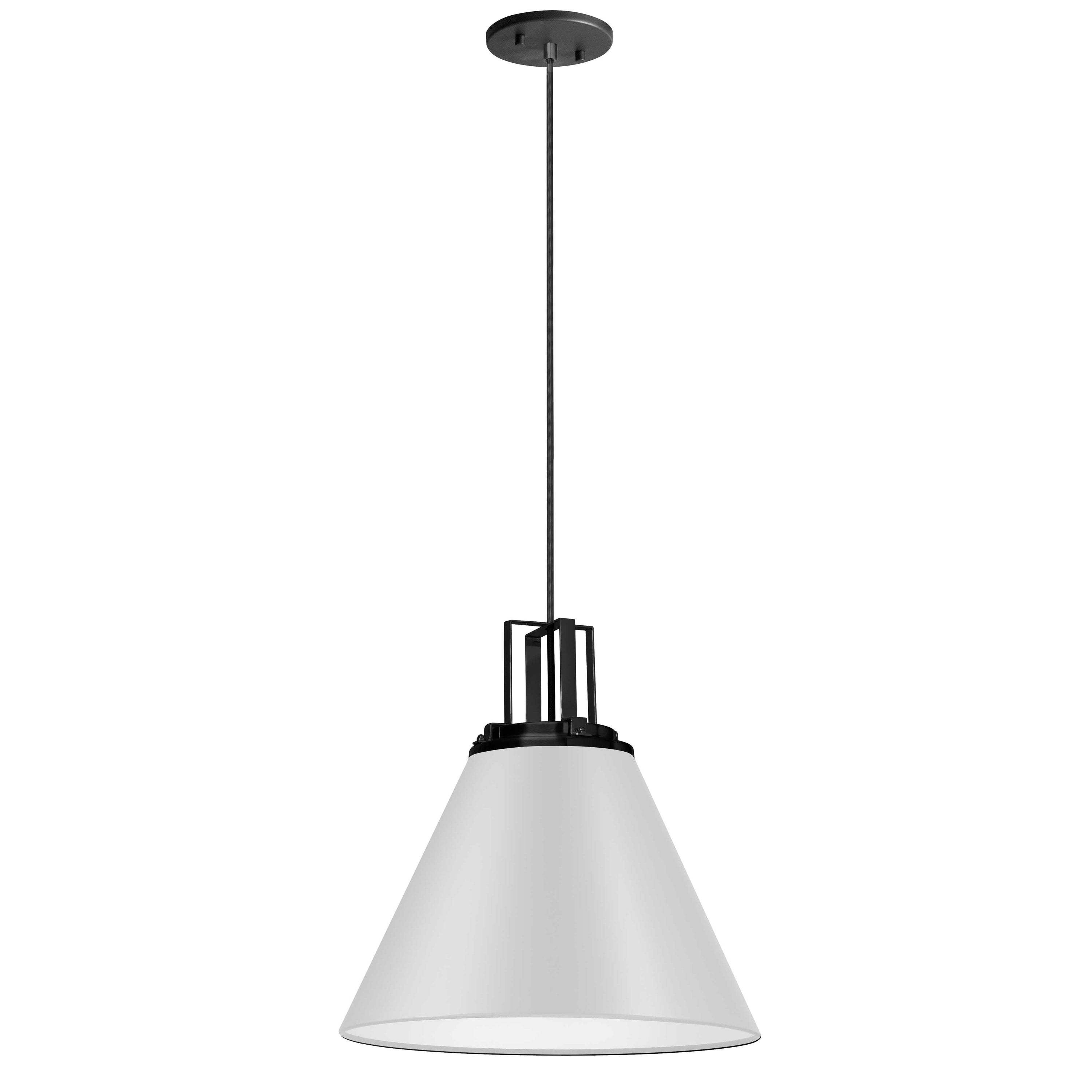 Dainolite Sonus - SNS-141P-MW-MB - 1 Light Pendant, Matte White with Matte Black Accent - White