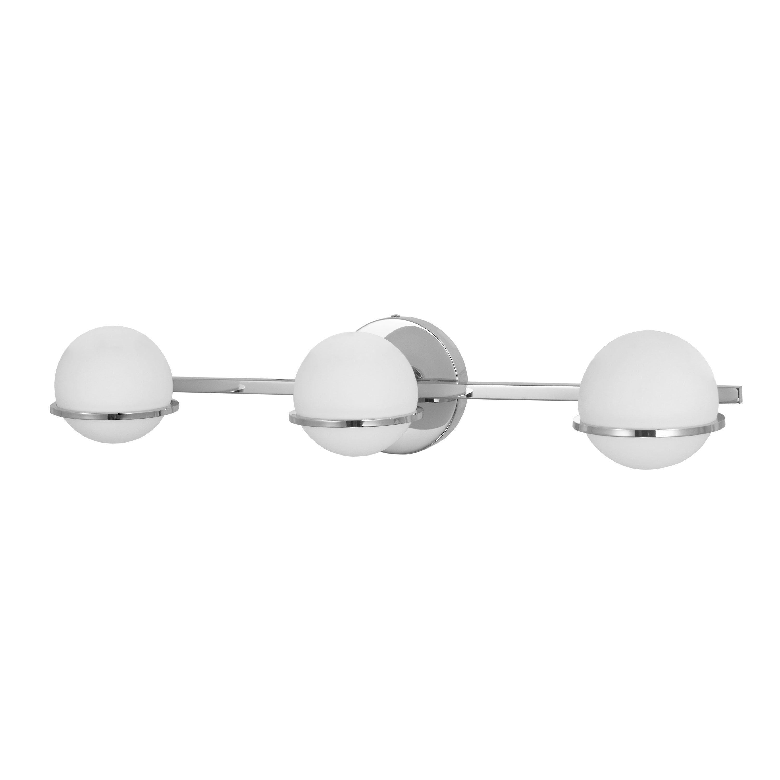 Dainolite Sofia - SOF-233W-PC - 3 Light Vanity Fixture, Polished Chrome Finish with White Glass - Polished Chrome