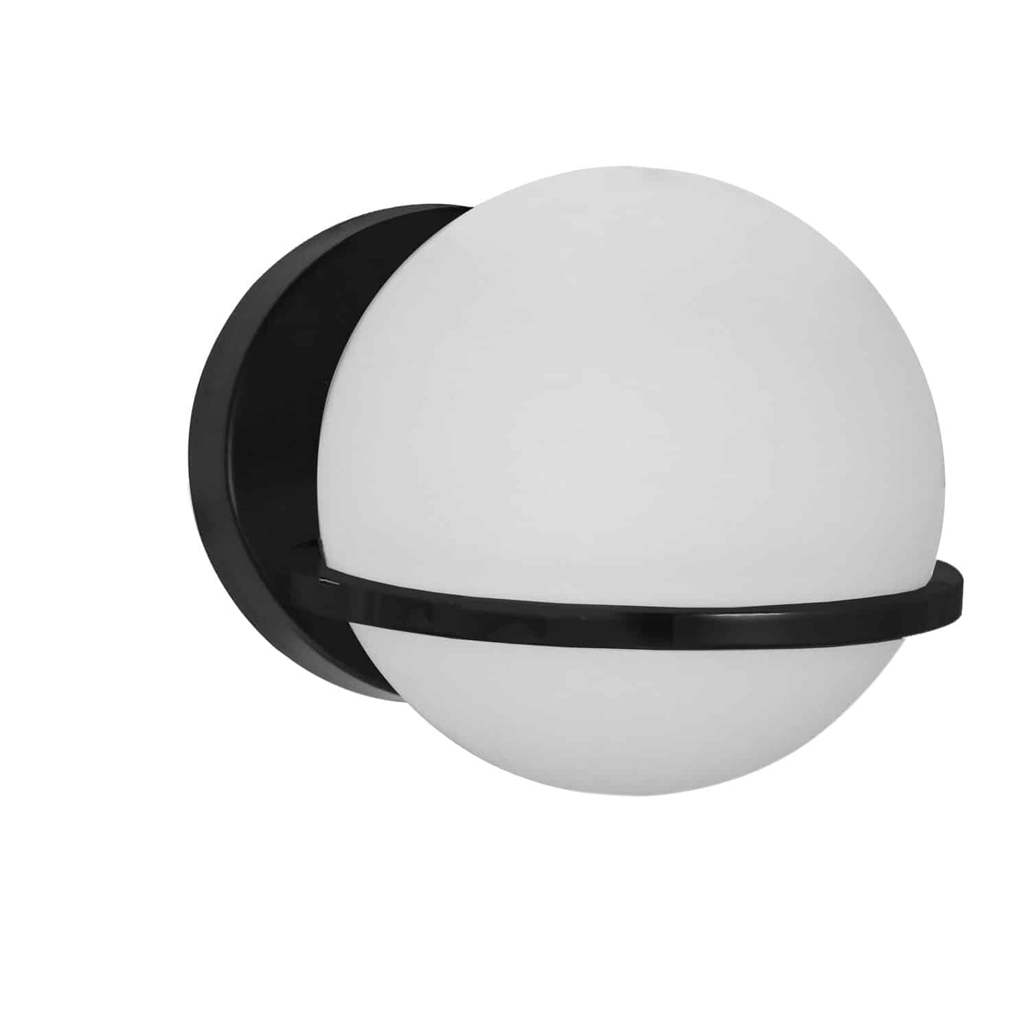 Dainolite Sofia - SOF-61W-MB - 1 Light Wall Sconce, Matte Black with White Glass - Black