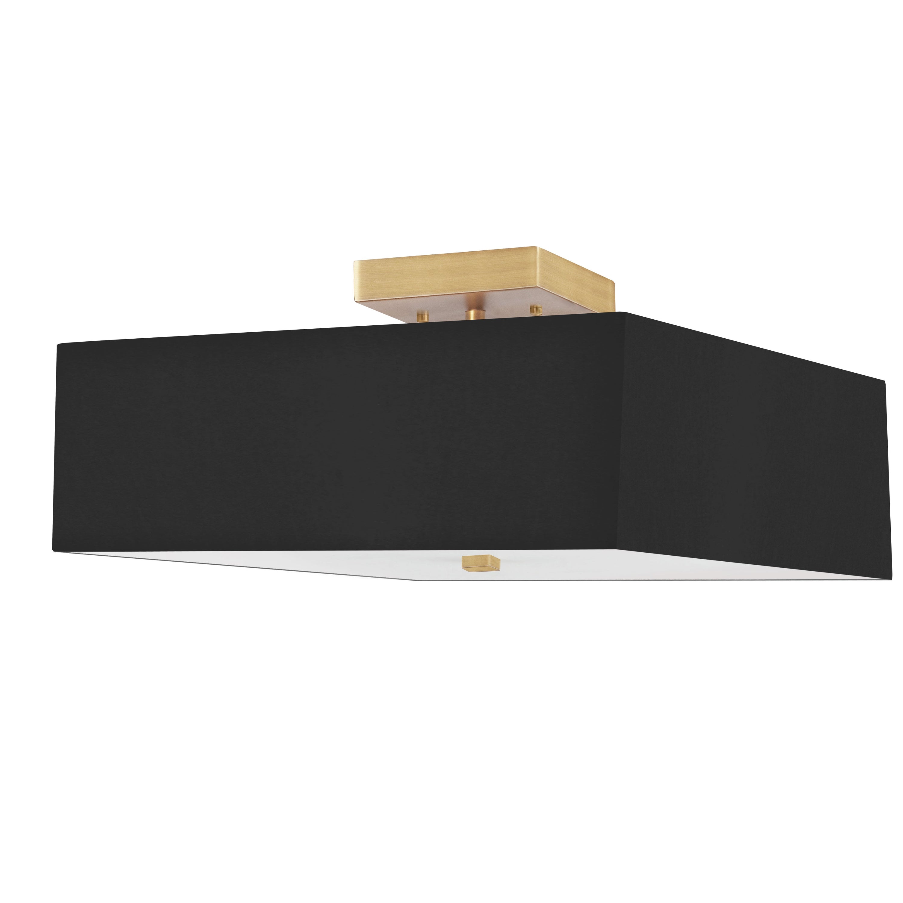 Dainolite Seren - SRN-143SF-AGB-BK - 3 Light Semi-Flush, Aged Brass with Black Shade - Black