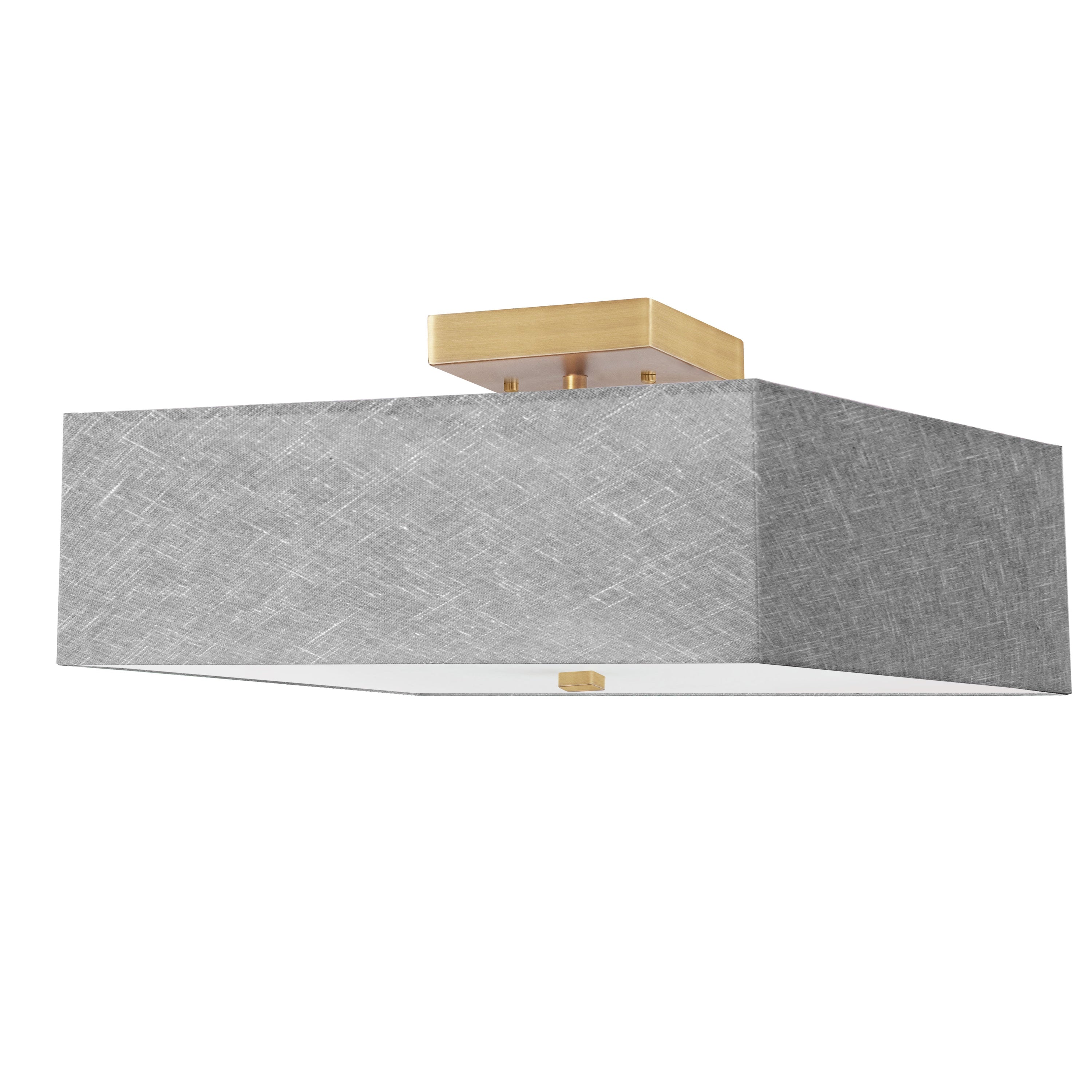 Dainolite Seren - SRN-143SF-AGB-GRY - 3 Light Semi-Flush, Aged Brass with Grey Shade - Grey