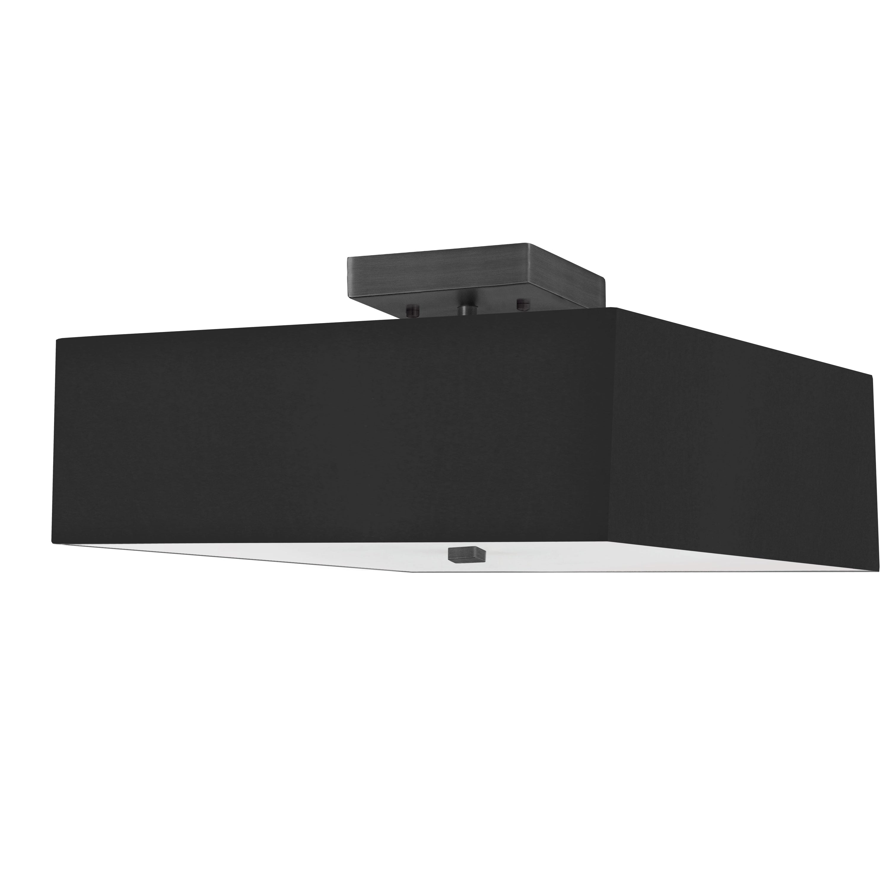 Dainolite Seren - SRN-143SF-MB-BK - 3 Light Semi-Flush, Matte Black with Black Shade - Black