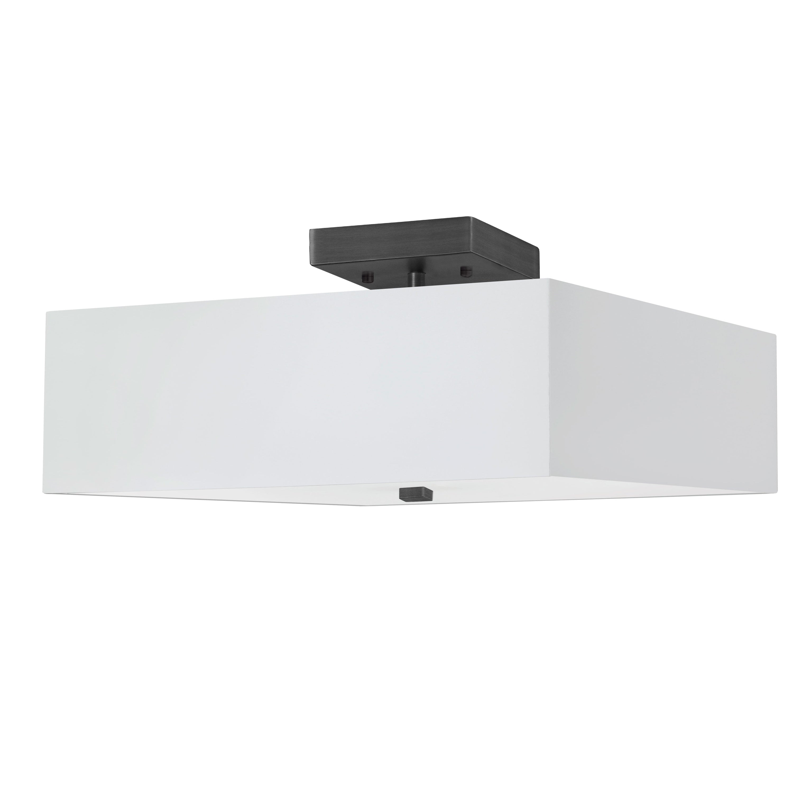 Dainolite Seren - SRN-143SF-MB-WH - 3 Light Semi-Flush, Matte Black with White Shade - White