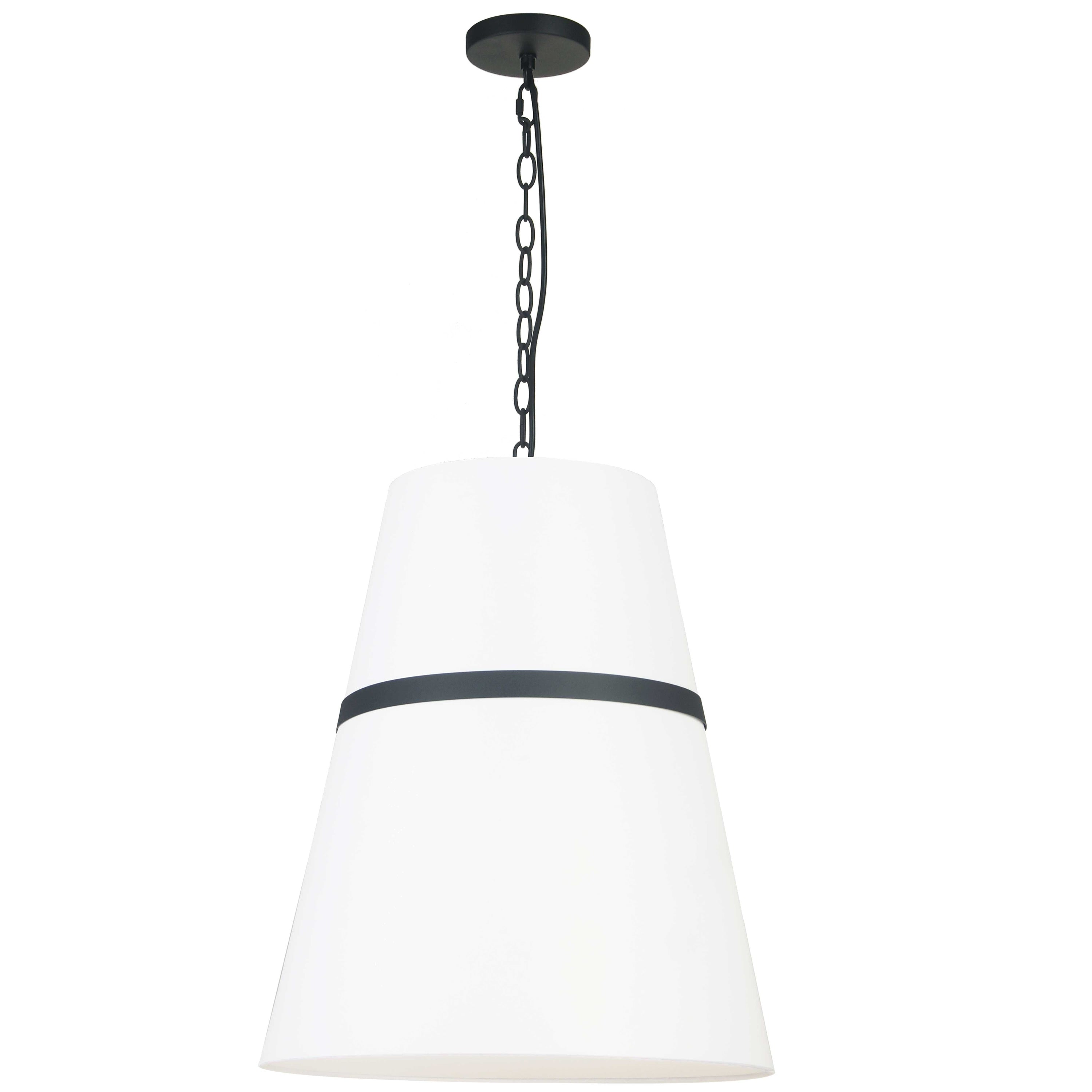 Dainolite Symphony - SYM-183P-MB-WH - 3 Light Matte Black Pendant w/ White Shade - White