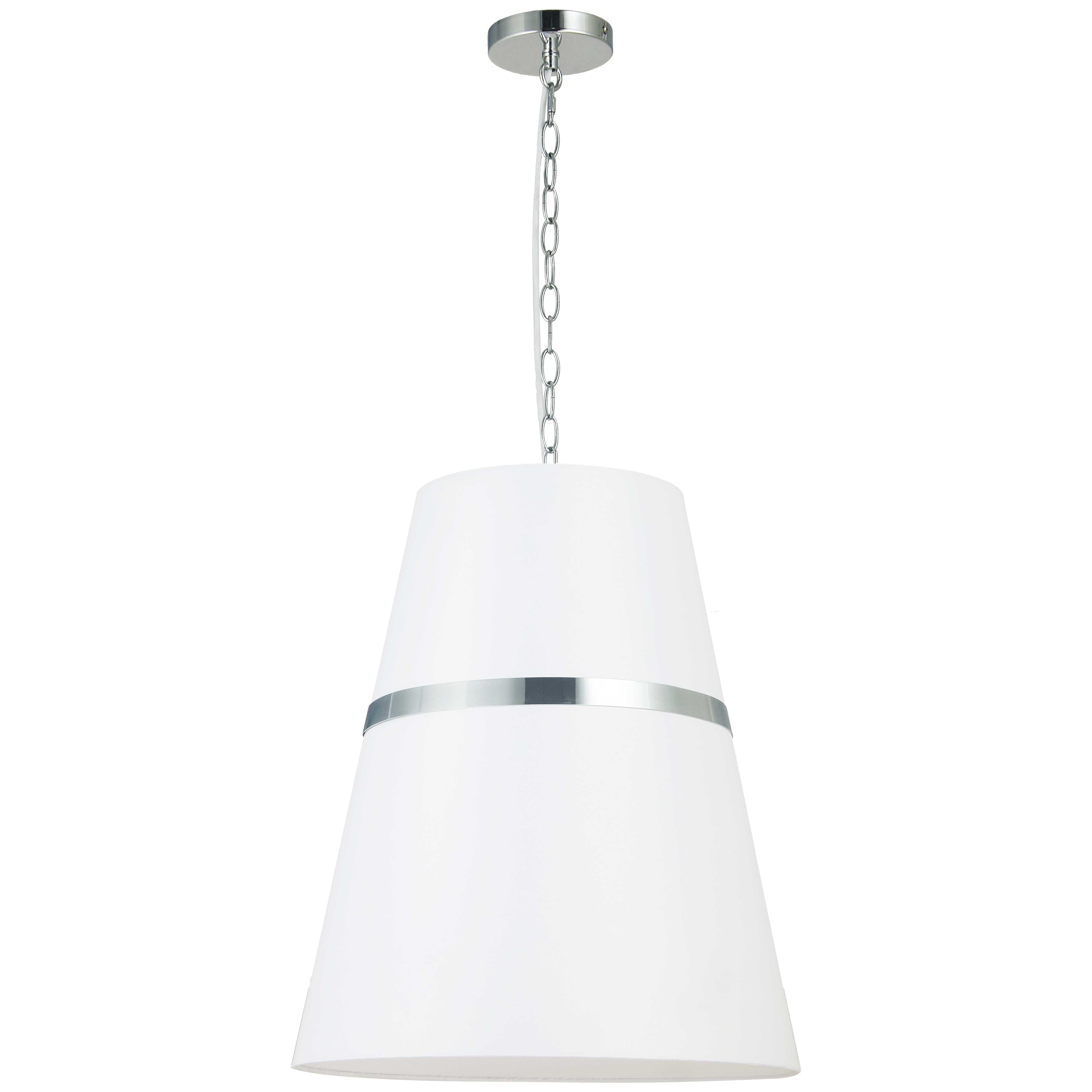 Dainolite Symphony - SYM-183P-PC-WH - 3 Light Polished Chrome Pendant w/ White Shade - White