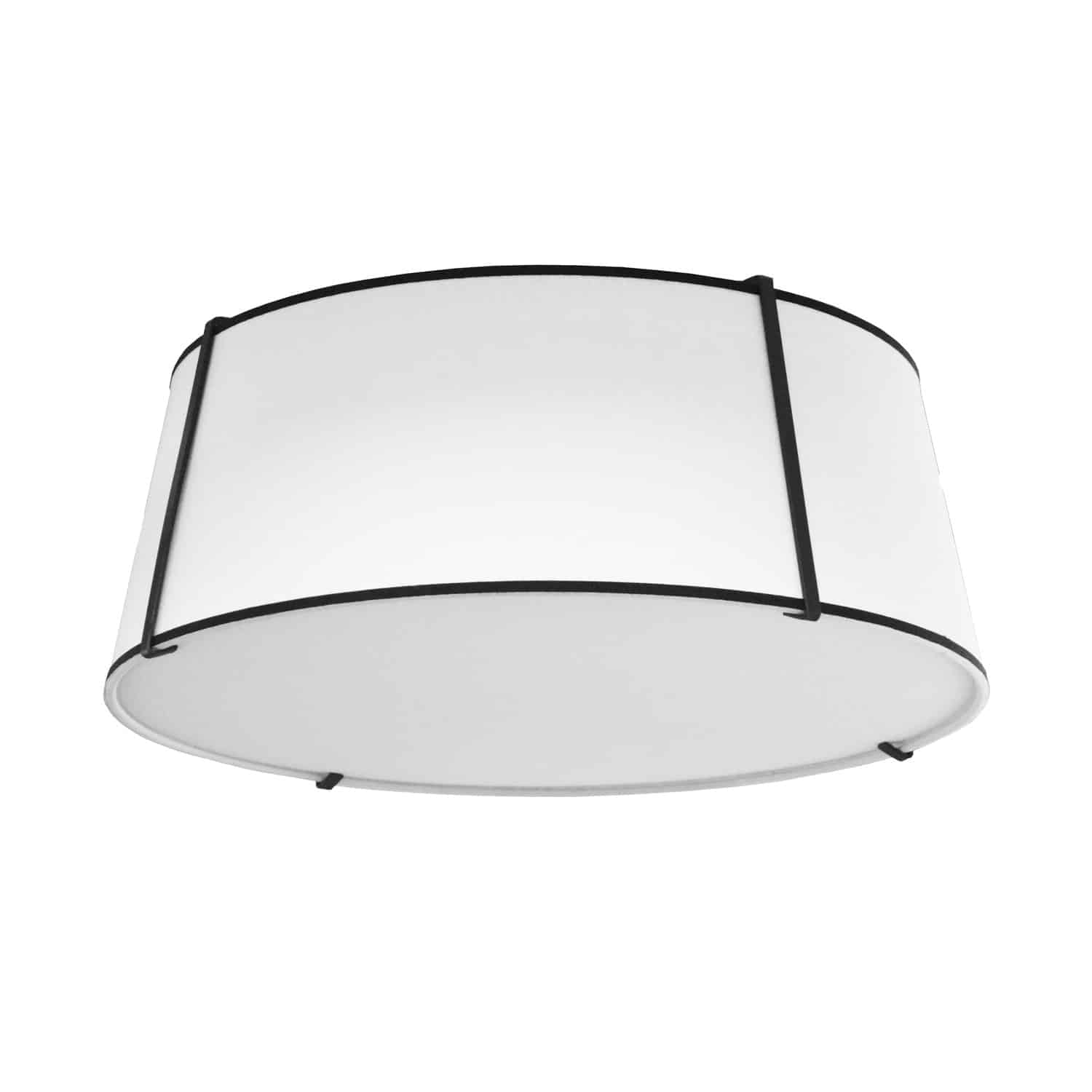 Dainolite Trapezoid - TRA-224FH-BK-WH - 4 Light Matte Black Flush Mount with White Shade - White