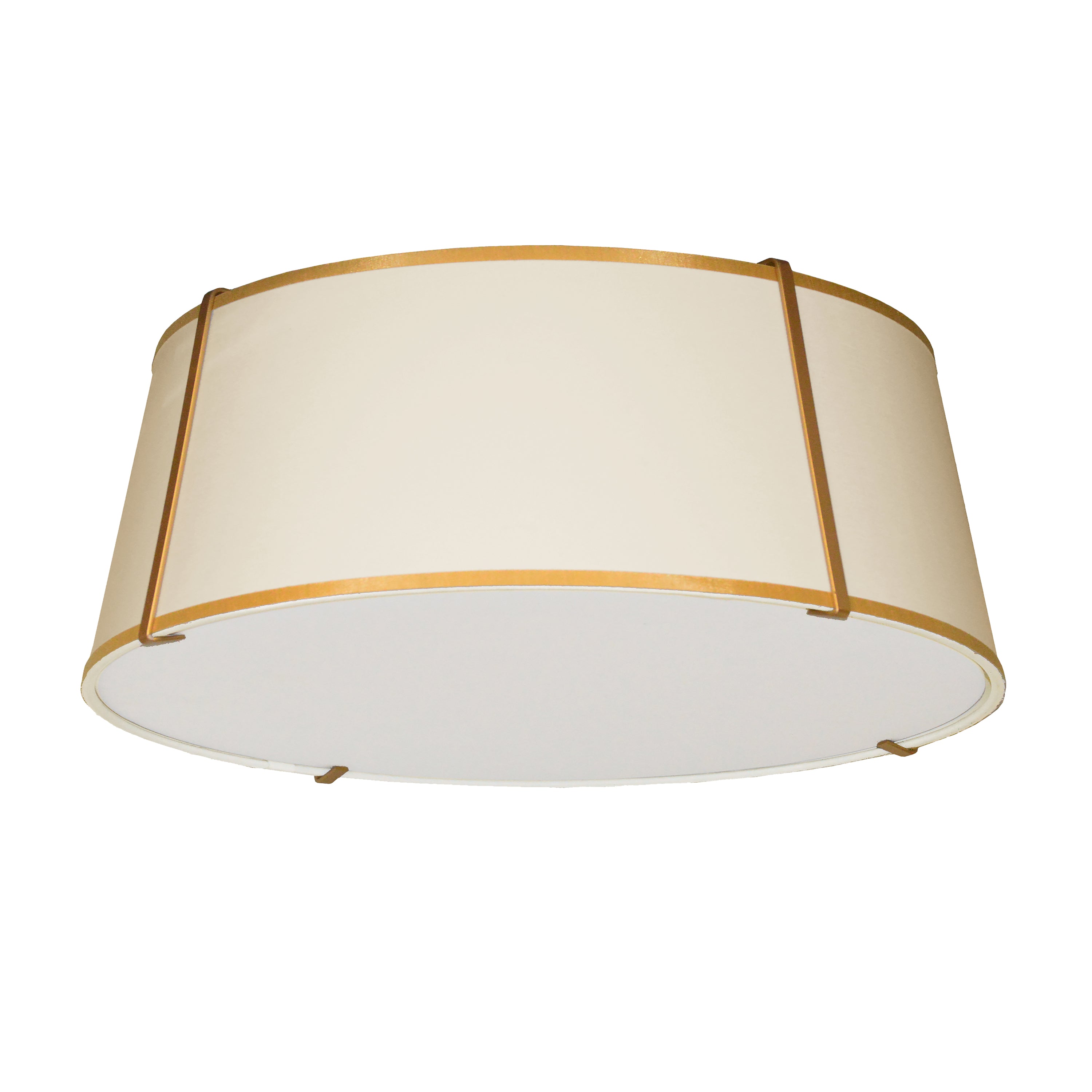 Dainolite Trapezoid - TRA-224FH-GLD-CRM - 4 Light Trapezoid Flushmount Gold/Cream Shade w/ White Fabric Diffuser - Cream