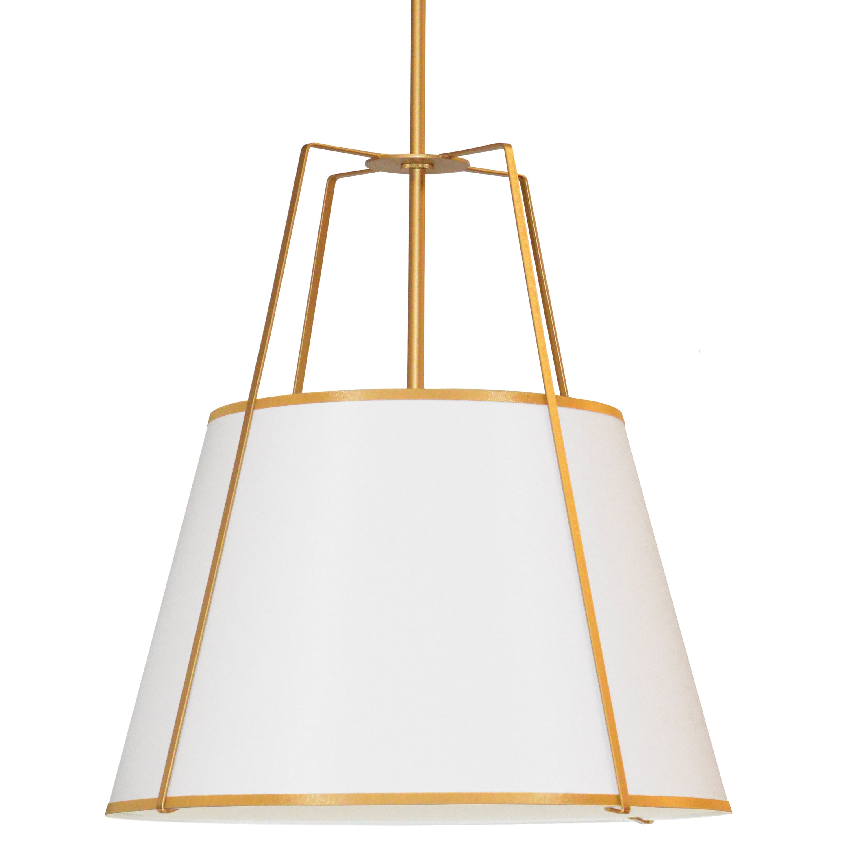 Dainolite Trapezoid - TRA-304P-GLD-WH - 4 Light Trapezoid Pendant White Shade w/ White Fabric Diffuser - White