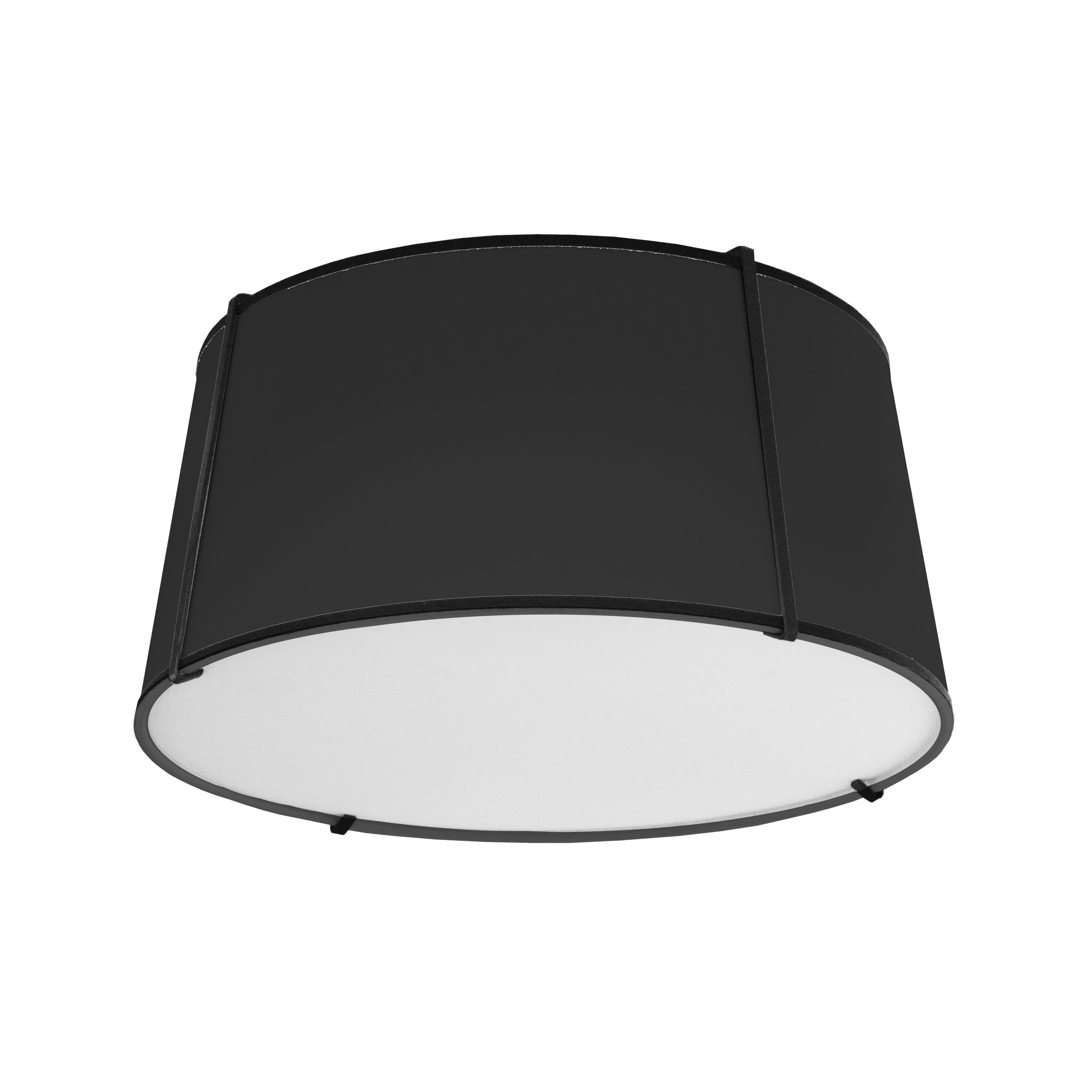 Dainolite Trapezoid - TRA-3FH-BK - 3 Light Trapezoid FlushMount Black Shade w/ White Fabric Diffuser - Black