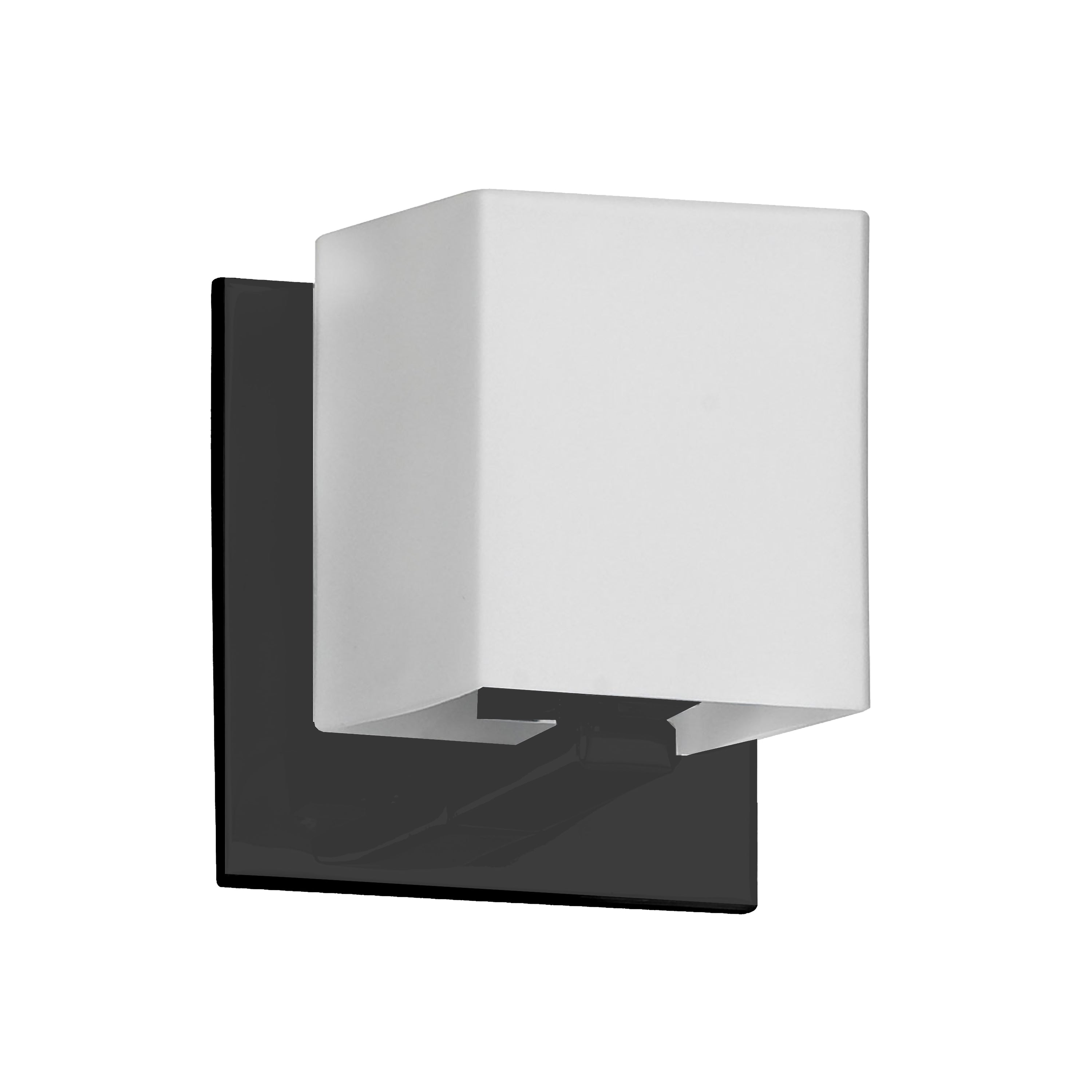 Dainolite Verona - V1230-1W-MB - 1 Light Wall Sconce, Matte Black with White Glass - Black