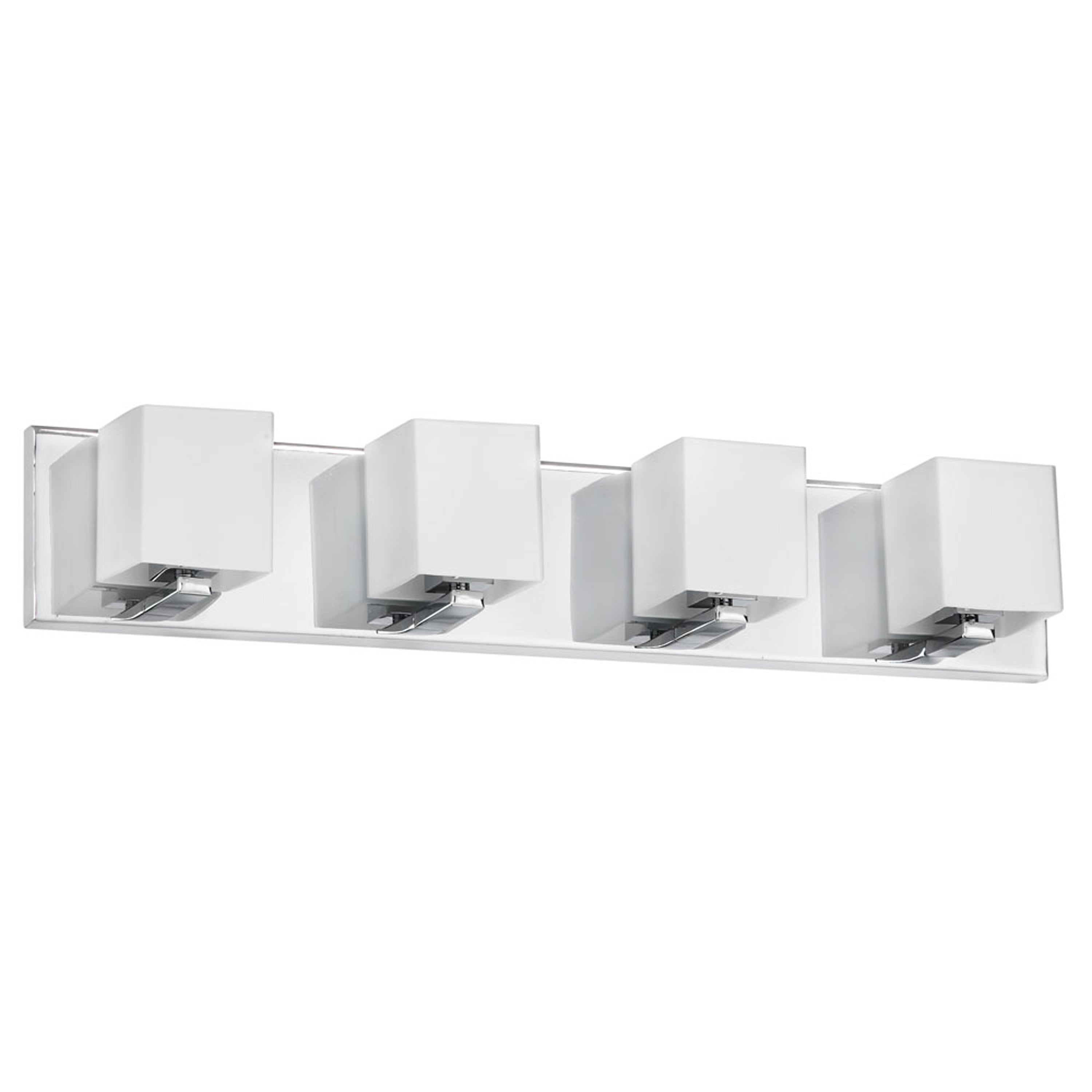 Dainolite Modern - V1230-4W-PC - 4 Light Vanity Fixture, Polished Chrome, Frosted White Glass - Polished Chrome