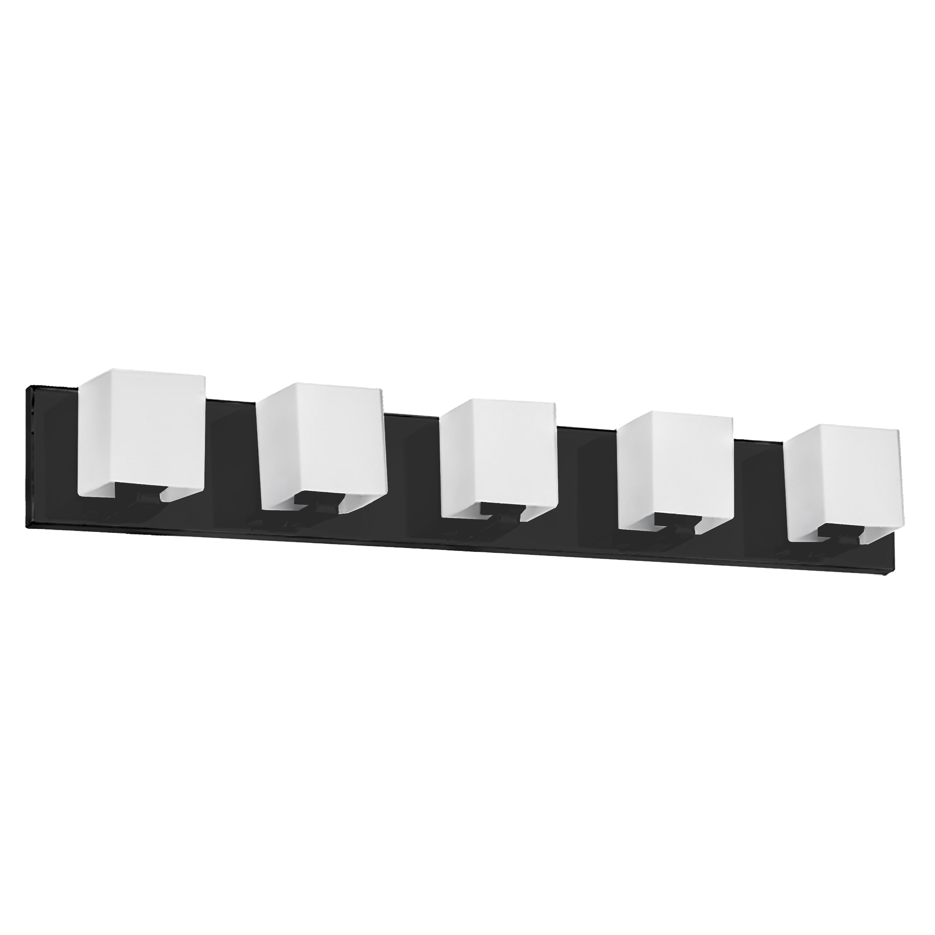 Dainolite Verona - V1230-5W-MB - 5 Light Vanity Fixture, Matte Black with White Glass - Black