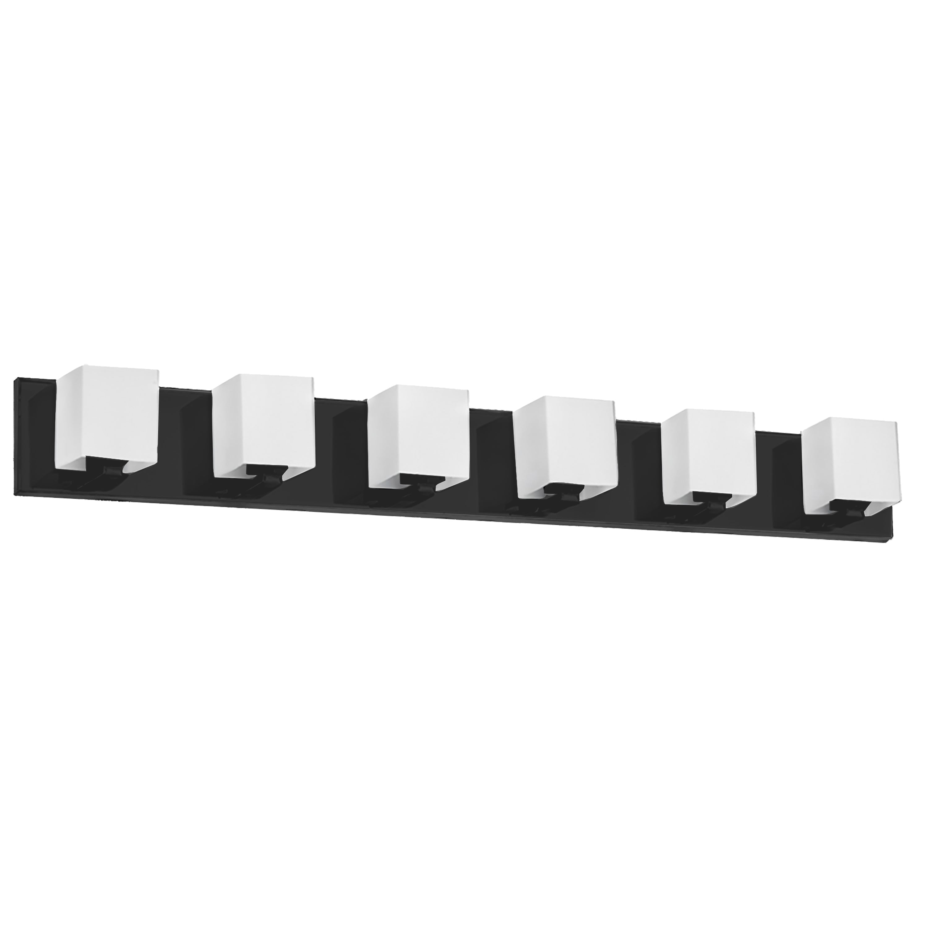 Dainolite Verona - V1230-6W-MB - 6 Light Vanity Fixture, Matte Black with White Glass - Black