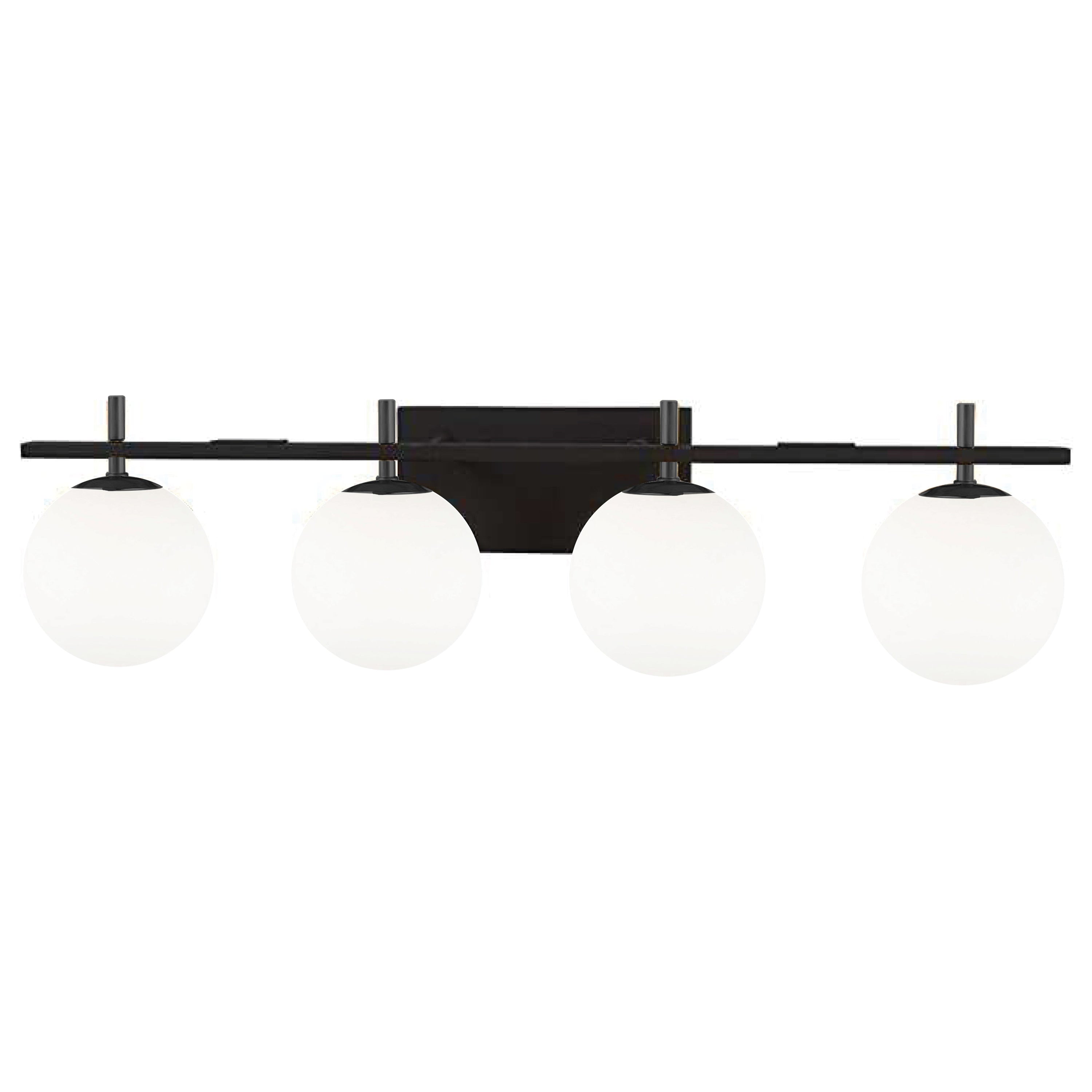 Dainolite Vivaldi - VAD-324W-MB - 4 Light Vanity Fixture, Matte Black - Black