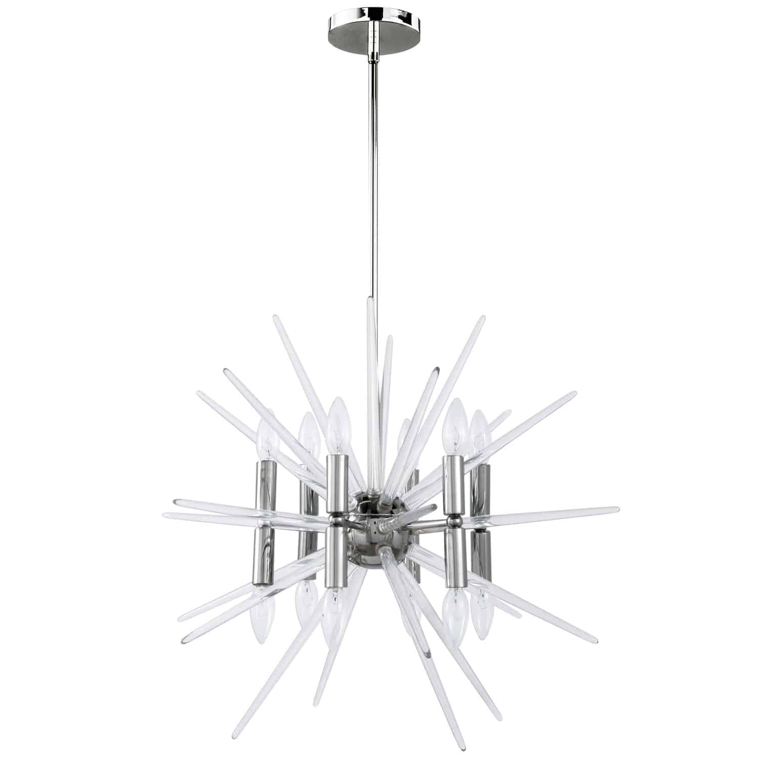 Dainolite Vela - VEL-2412C-PC - 12 Light Chandelier Fixture, Polished Chrome Finish with Clear Acrylic Spikes - Polished Chrome