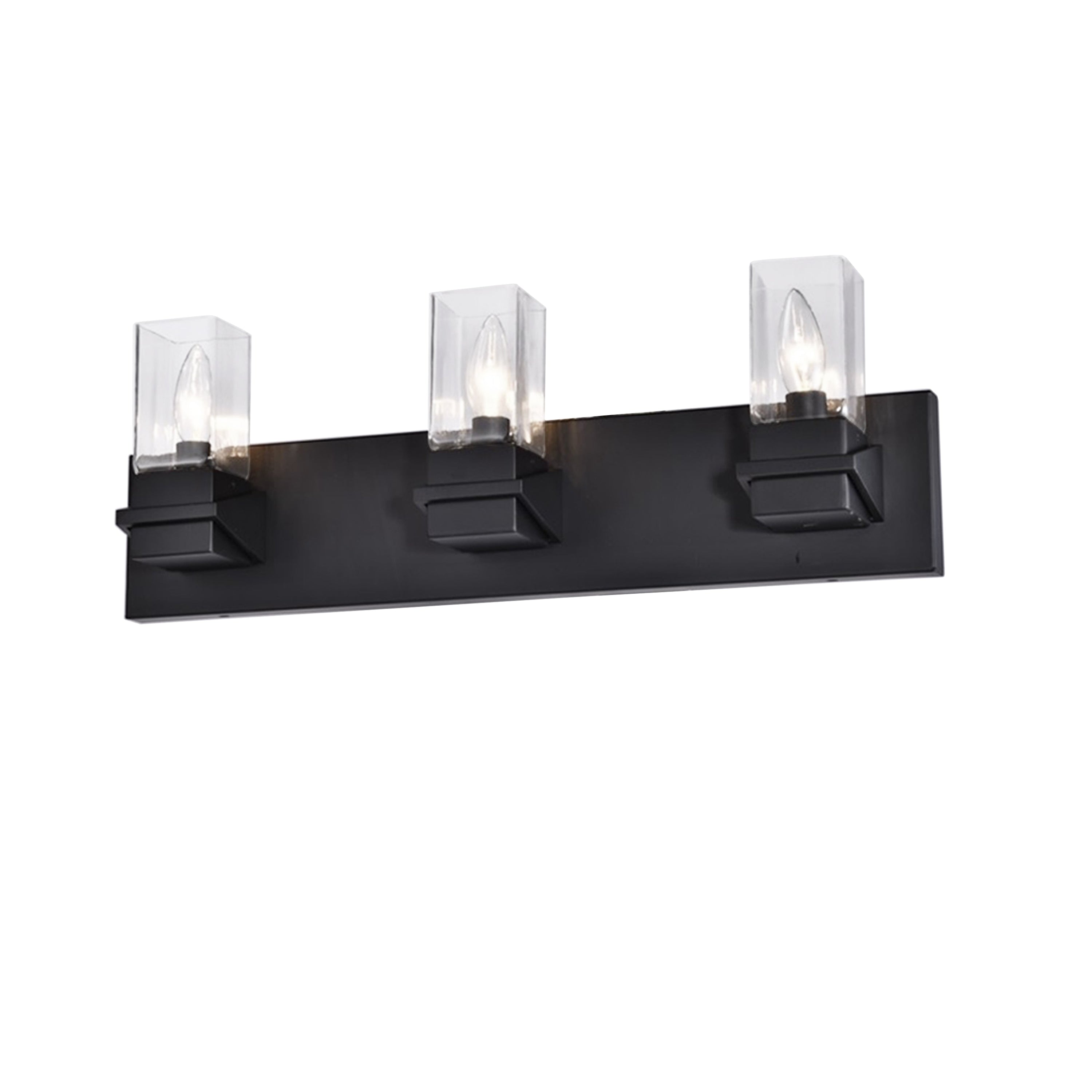 Dainolite Veronica - VER-243W-MB - 3 Light Vanity Fixture, Matte Black w/ Clear Glass - Matte Black