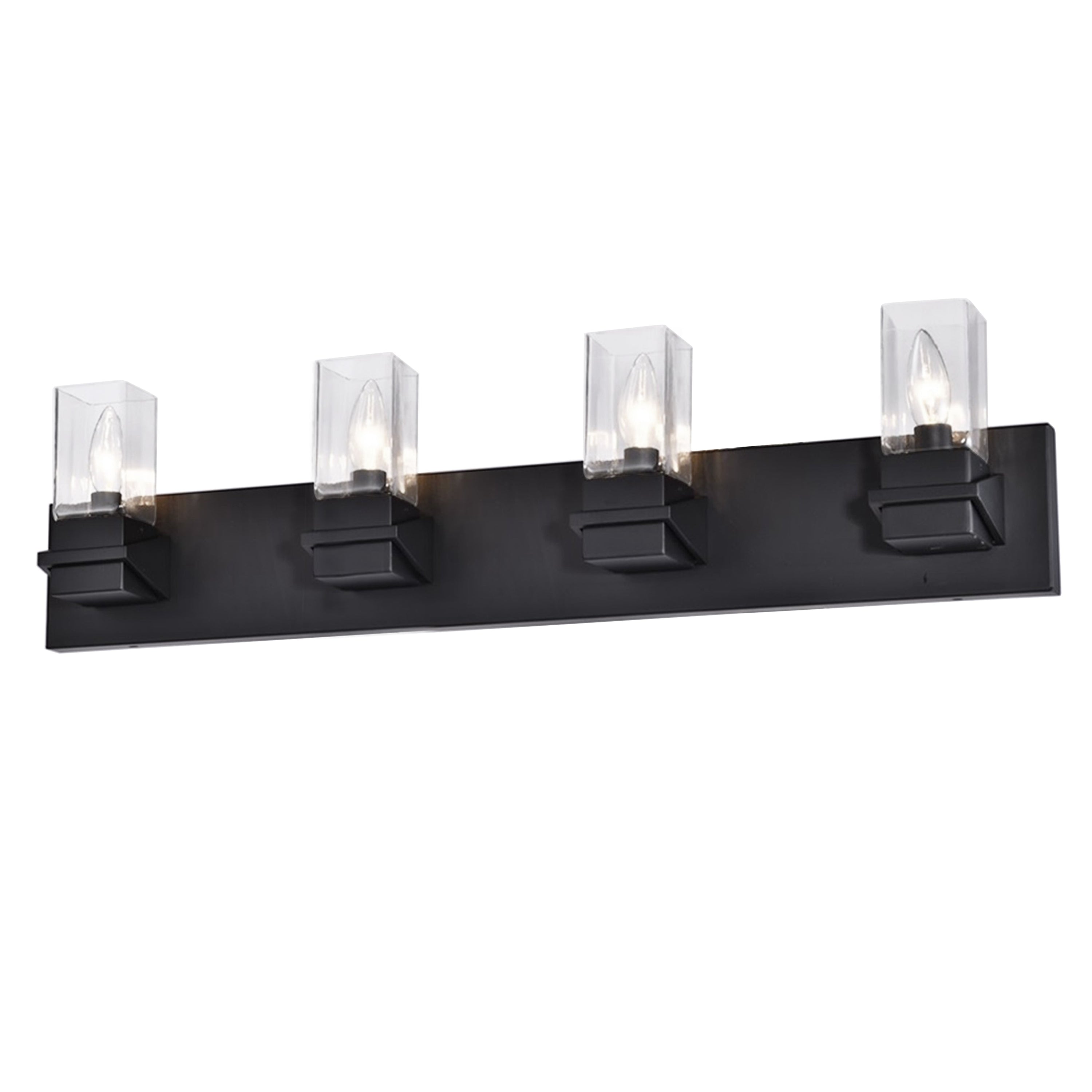 Dainolite Veronica - VER-324W-MB - 4 Light Vanity Fixture, Matte Black w/ Clear Glass - Matte Black