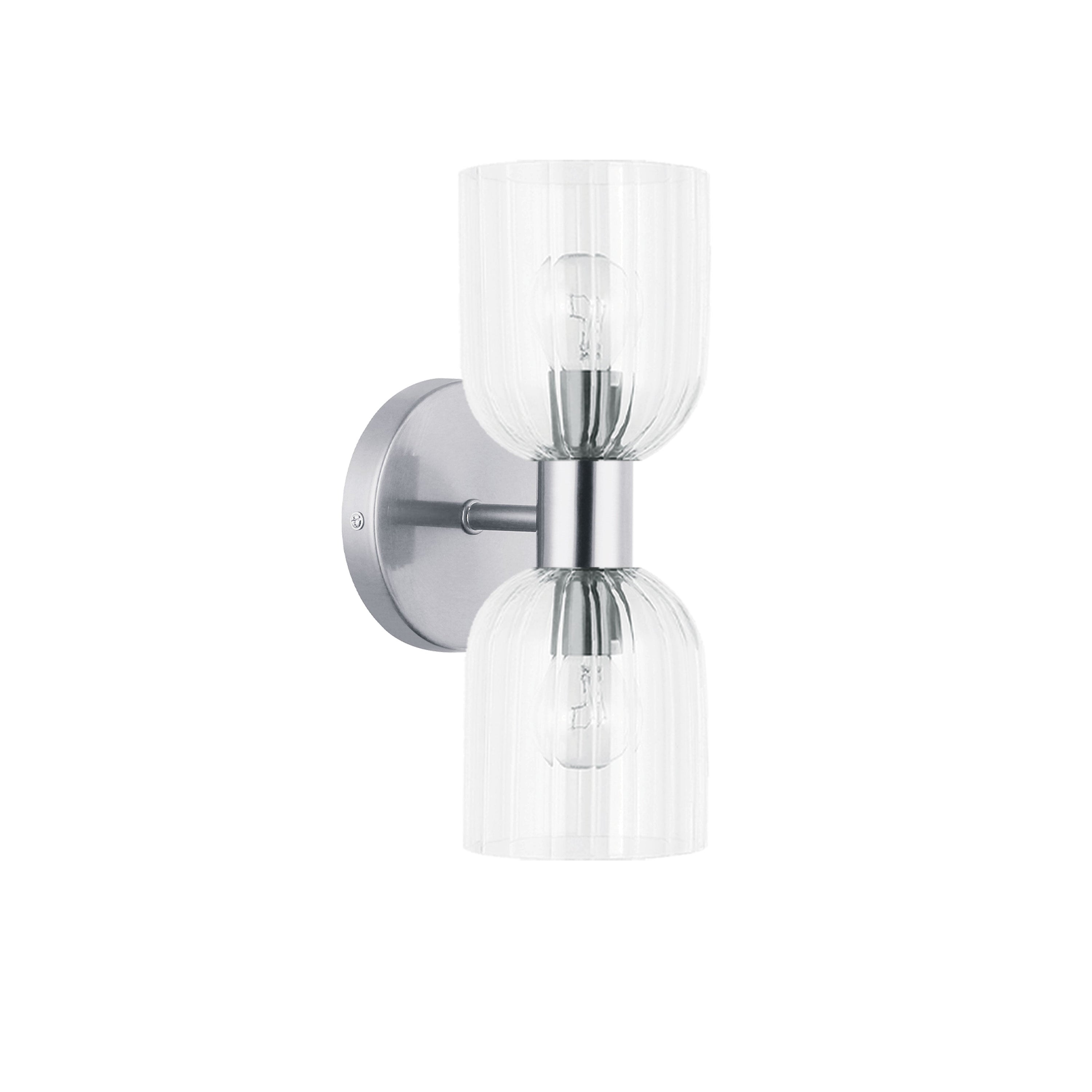 Dainolite Vienna - VIE-102W-PC - 2 Light Vienna Wall Sconce Polished Chrome w/ Clear Ribbed Glass - Polished Chrome