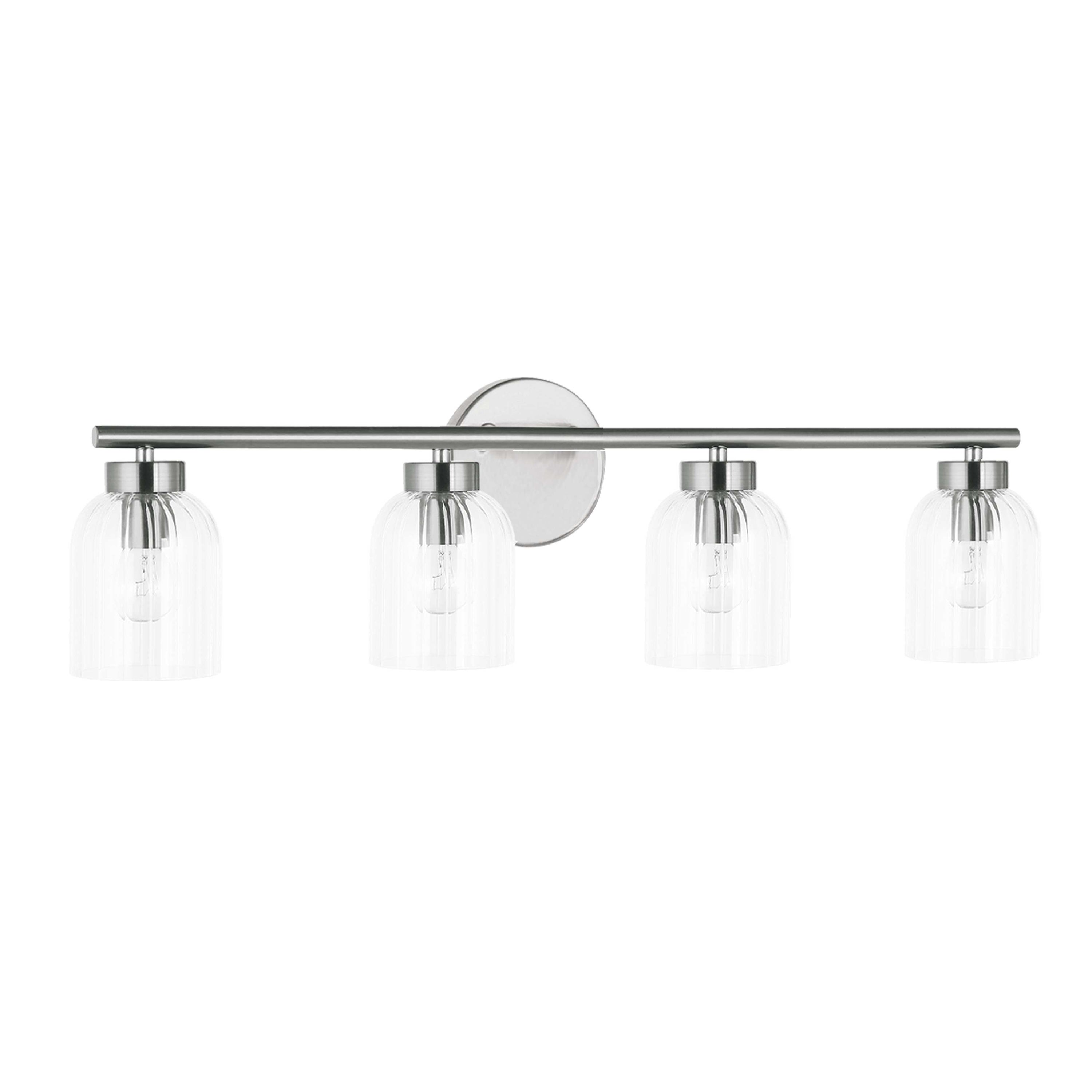 Dainolite Vienna - VIE-294W-PC - 4 Light Vienna Vanity Fixture Polished Chrome w/ Clear Ribbed Glass - Polished Chrome