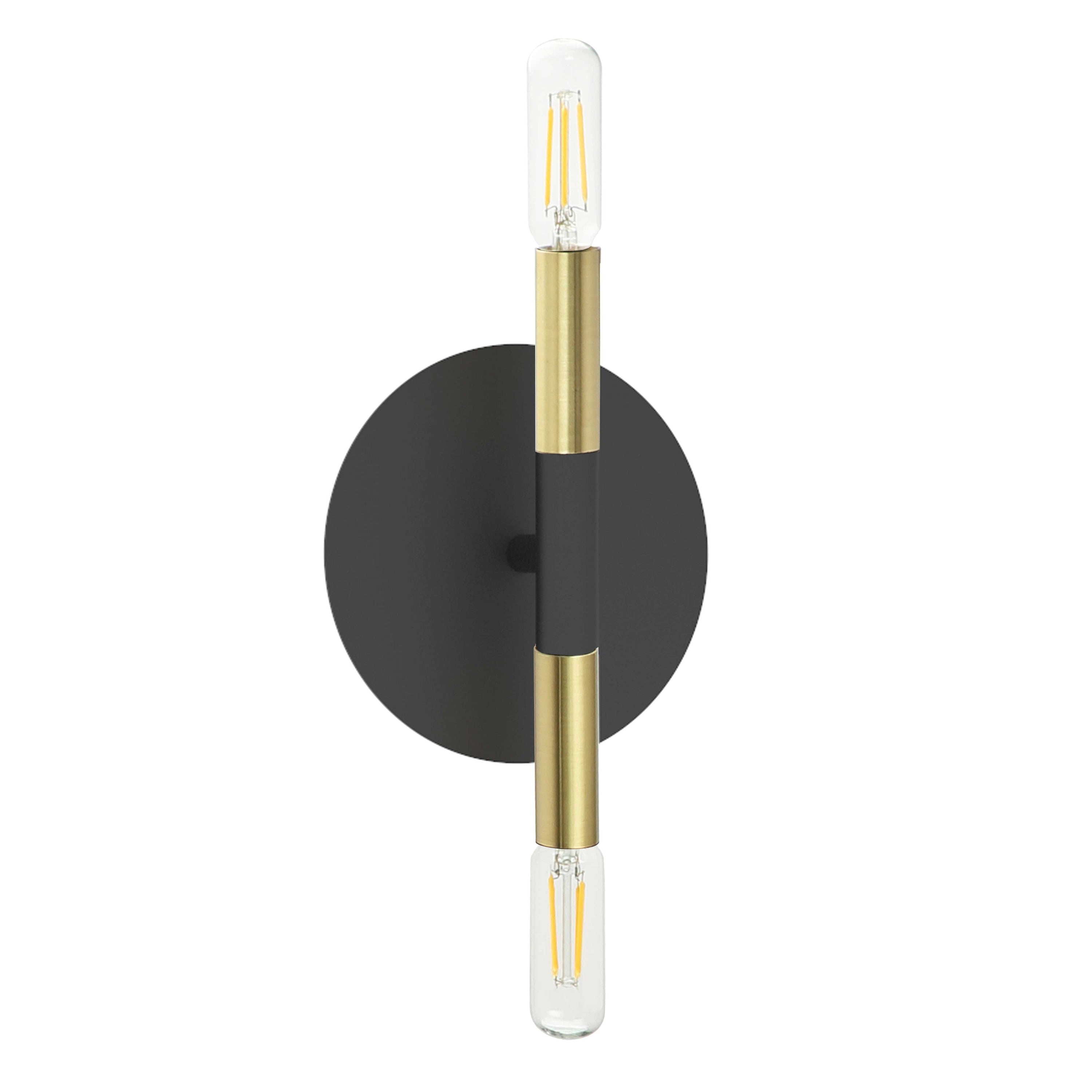 Dainolite Wand - WAN-132W-MB-AGB - 2 Light Wall Sconce, Matte Black and Aged Brass - Black