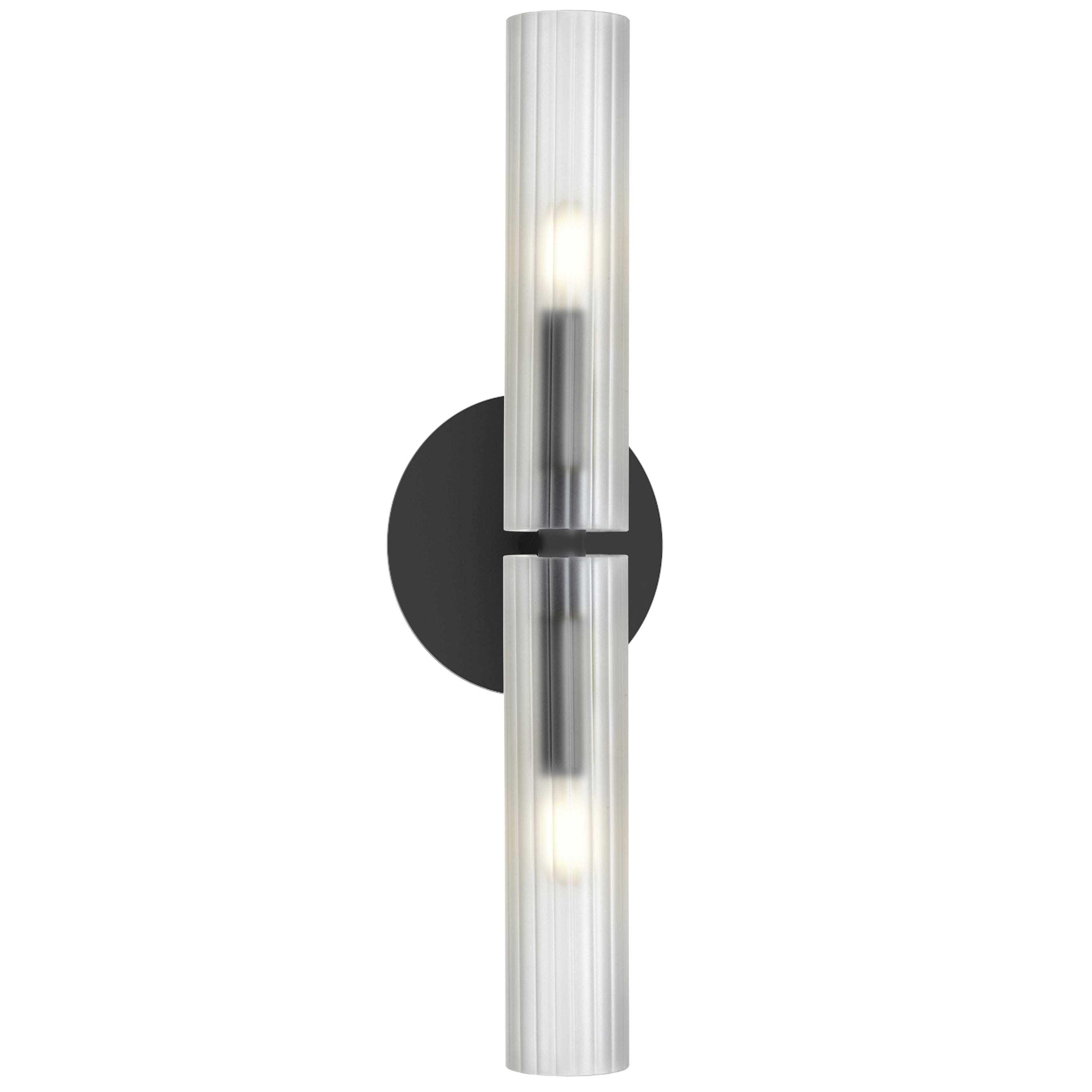 Dainolite Wand - WAN-192W-MB-FR - 2 Light Wand Wall Sconce Matte Black w/ Frosted Glass - Matte Black