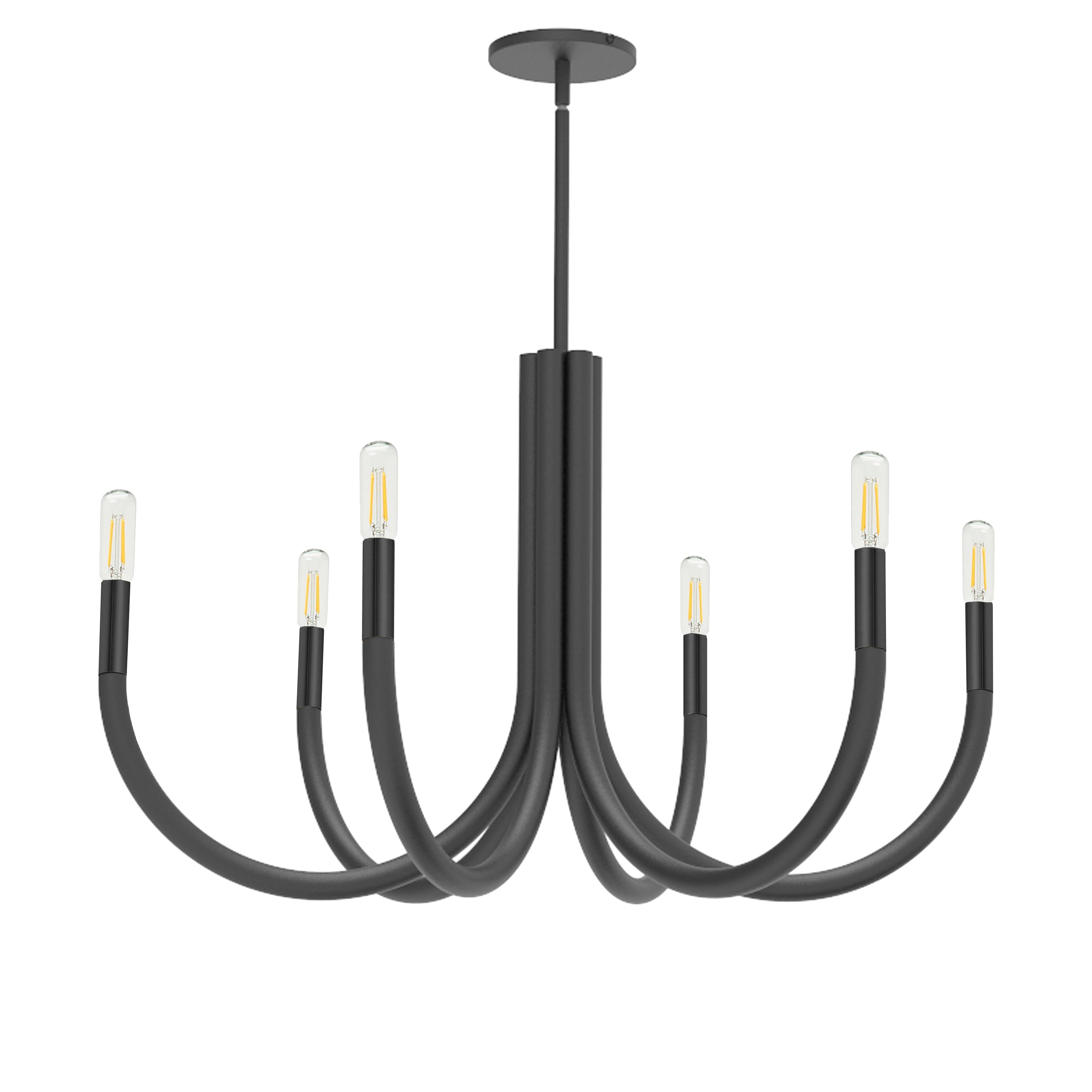 Dainolite Wand - WAN-286C-MB - 6 Light Chandelier Fixture, Matte Black - Black