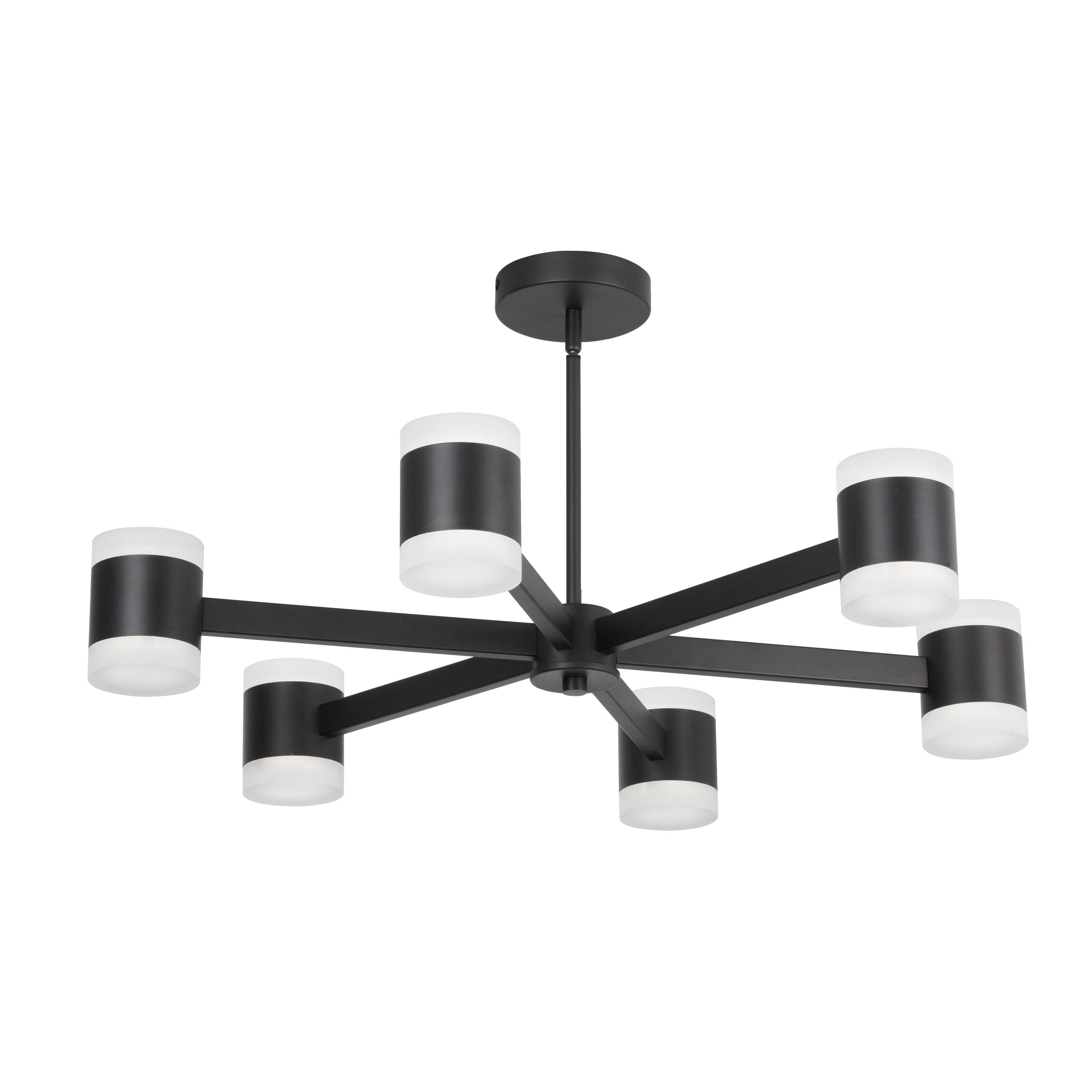 Dainolite Wilson - WLS-2884LEDC-MB - 84W Chandelier Fixture, Matte Black w/ Frosted Acrylic Diffuser - Matte Black