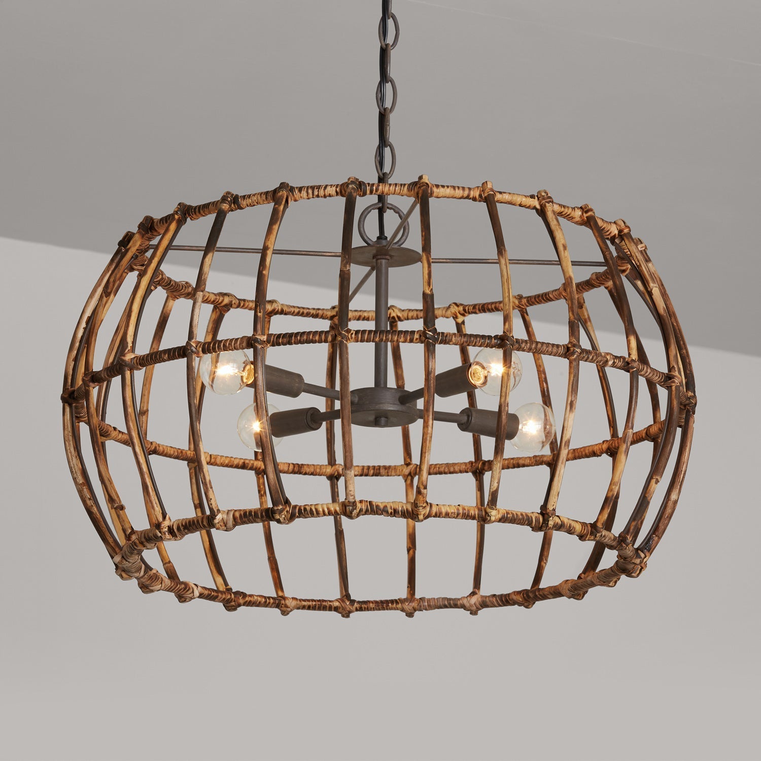 Capital Sanibel 335742BY Pendant Light - Blazed Rattan and Nordic Grey