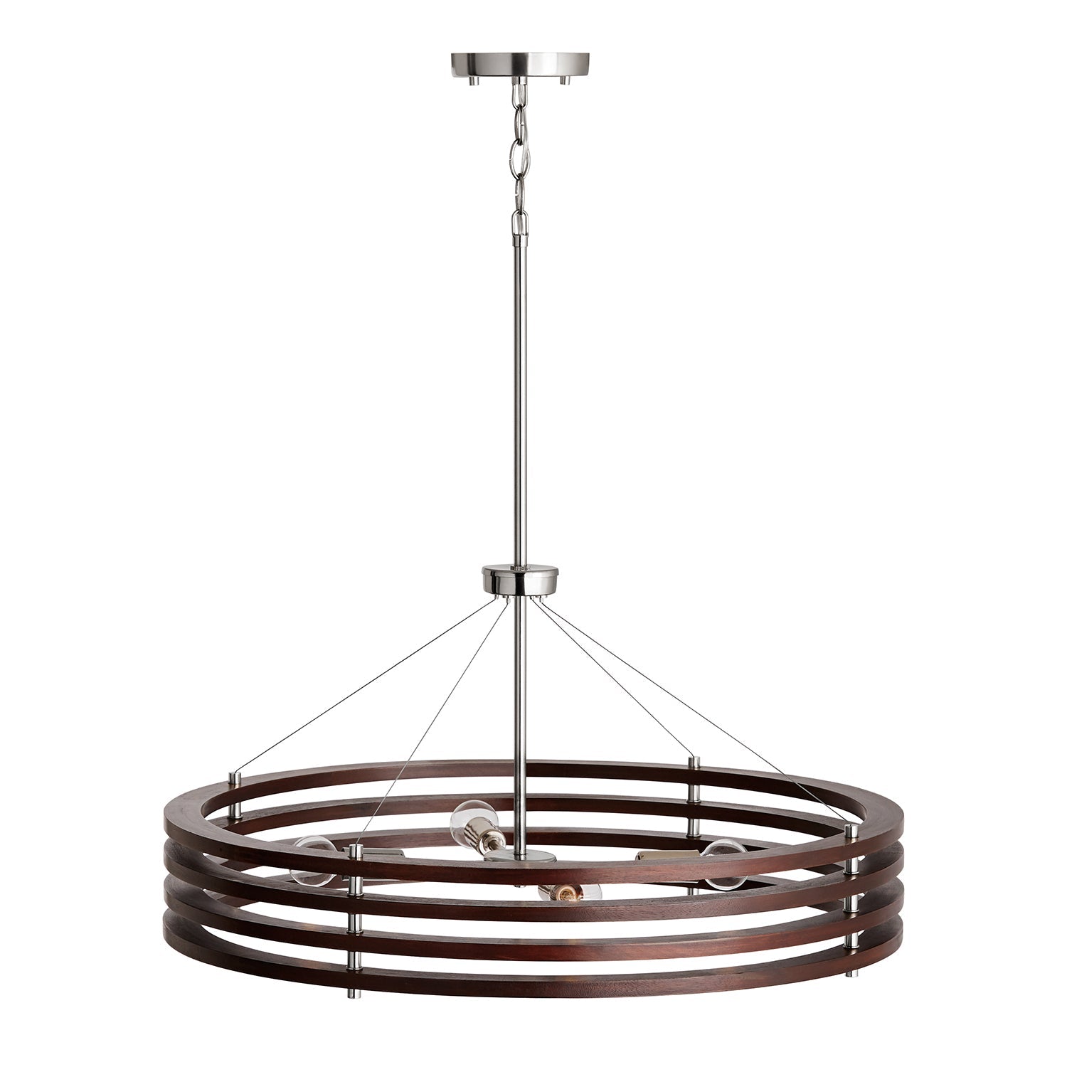 Capital Dalton 439941DN Chandelier Light - Dark Wood and Polished Nickel