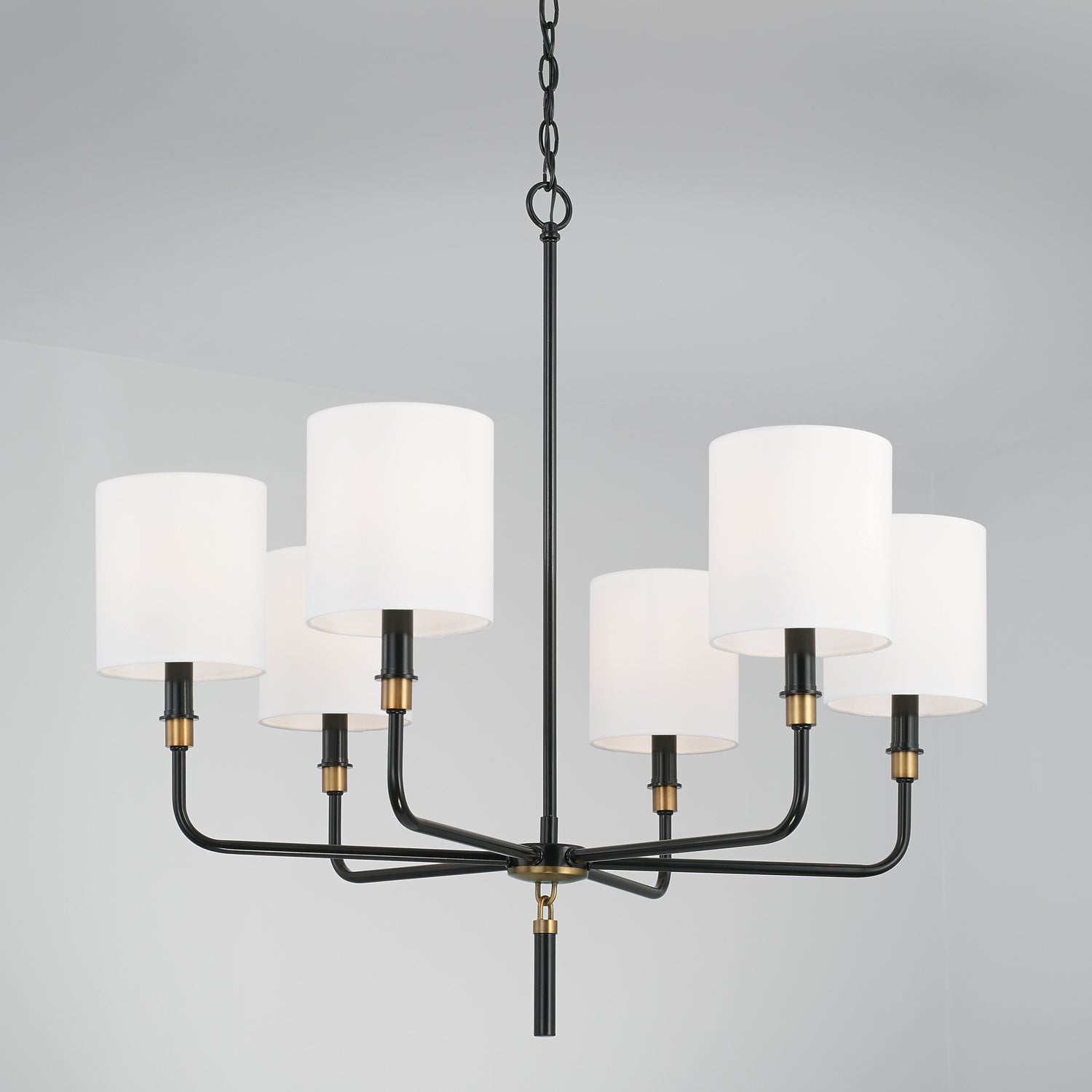 Capital Beckham 441961YA-702 Chandelier Light - Glossy Black and Aged Brass