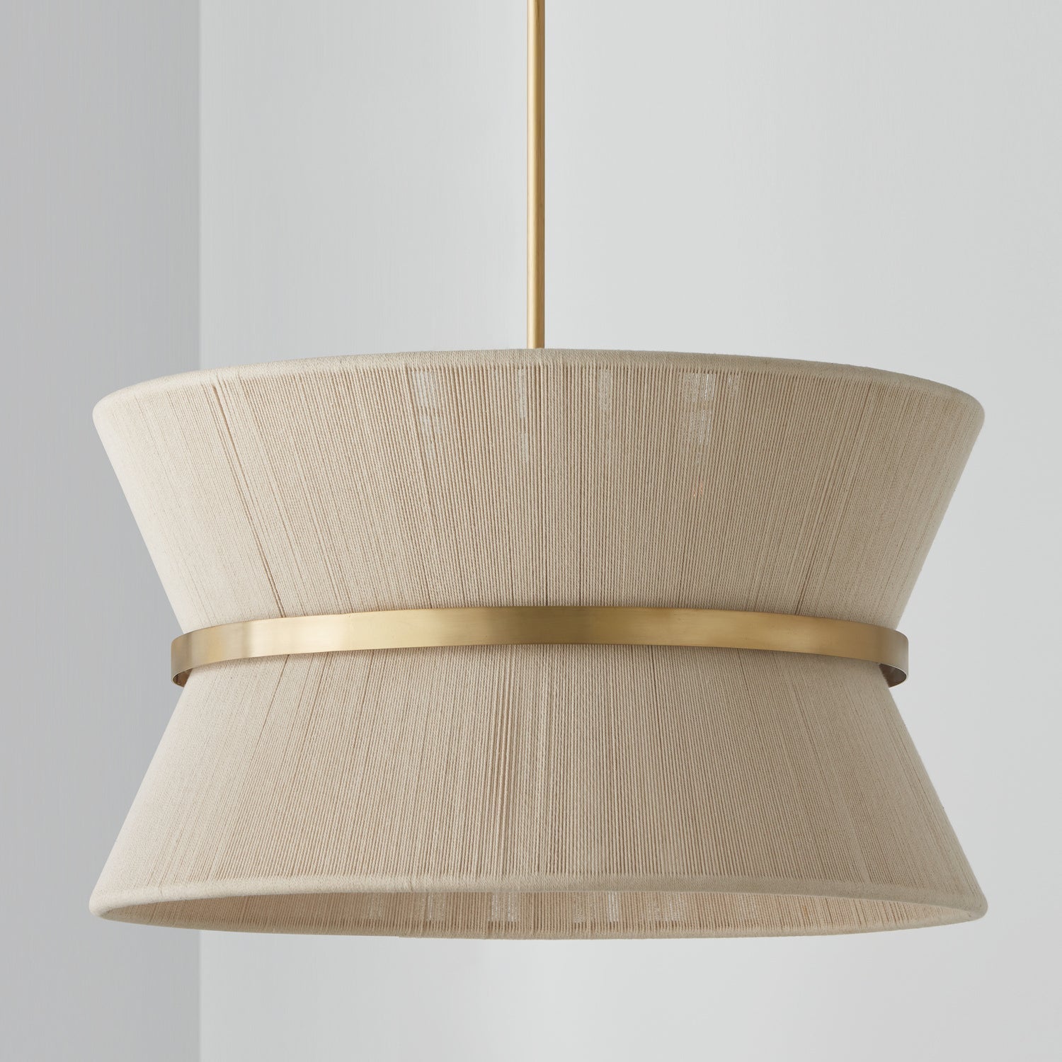 Capital Cecilia 341281NP Pendant Light - Bleached Natural Rope and Patinaed Brass