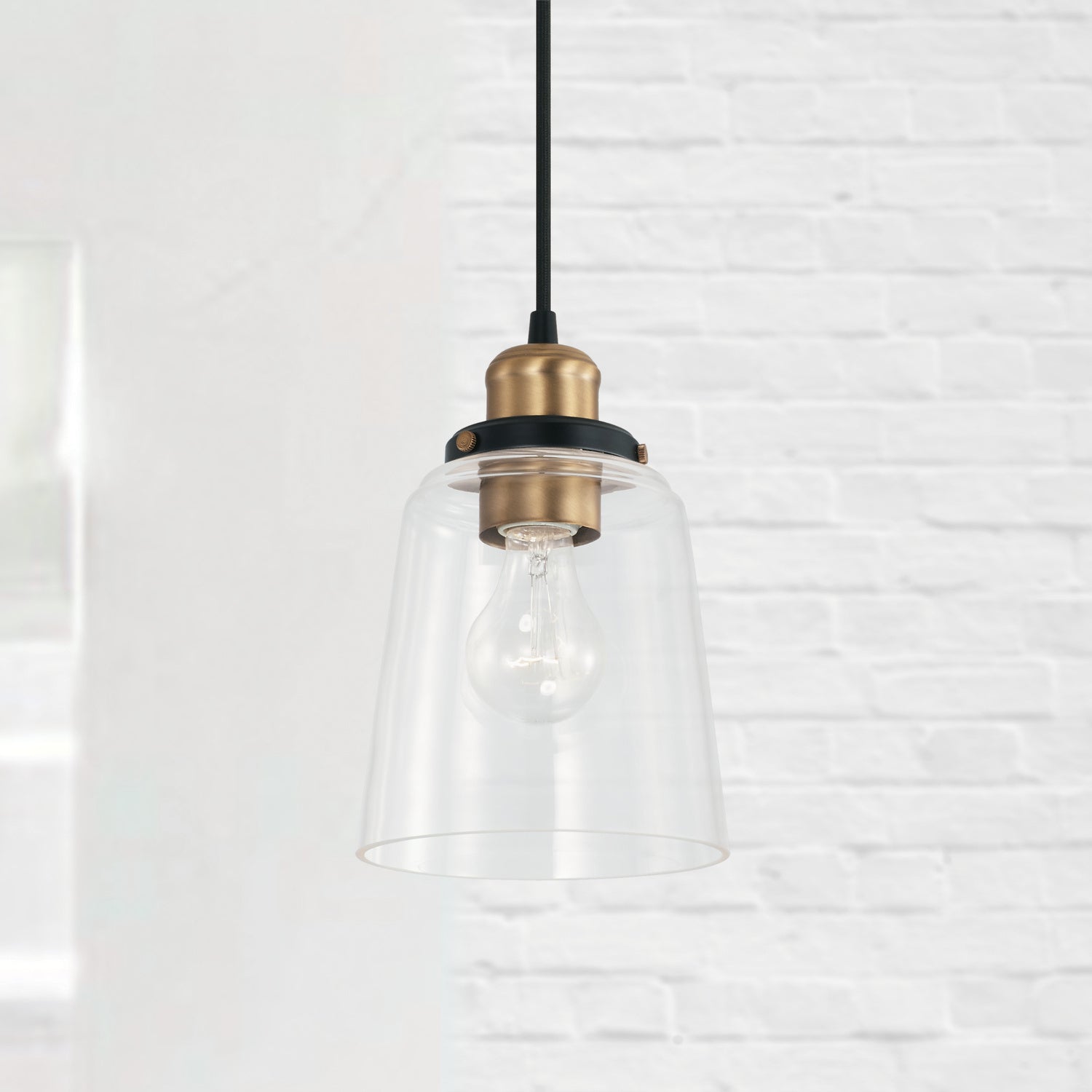 Capital Fallon 3718AB-135 Pendant Light - Aged Brass and Black