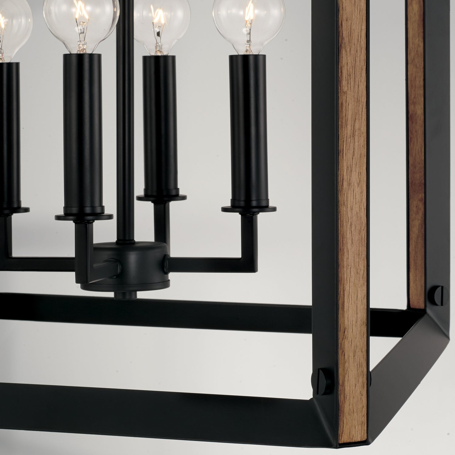 Capital Rowe 545442KD Pendant Light - Matte Black and Brown Wood