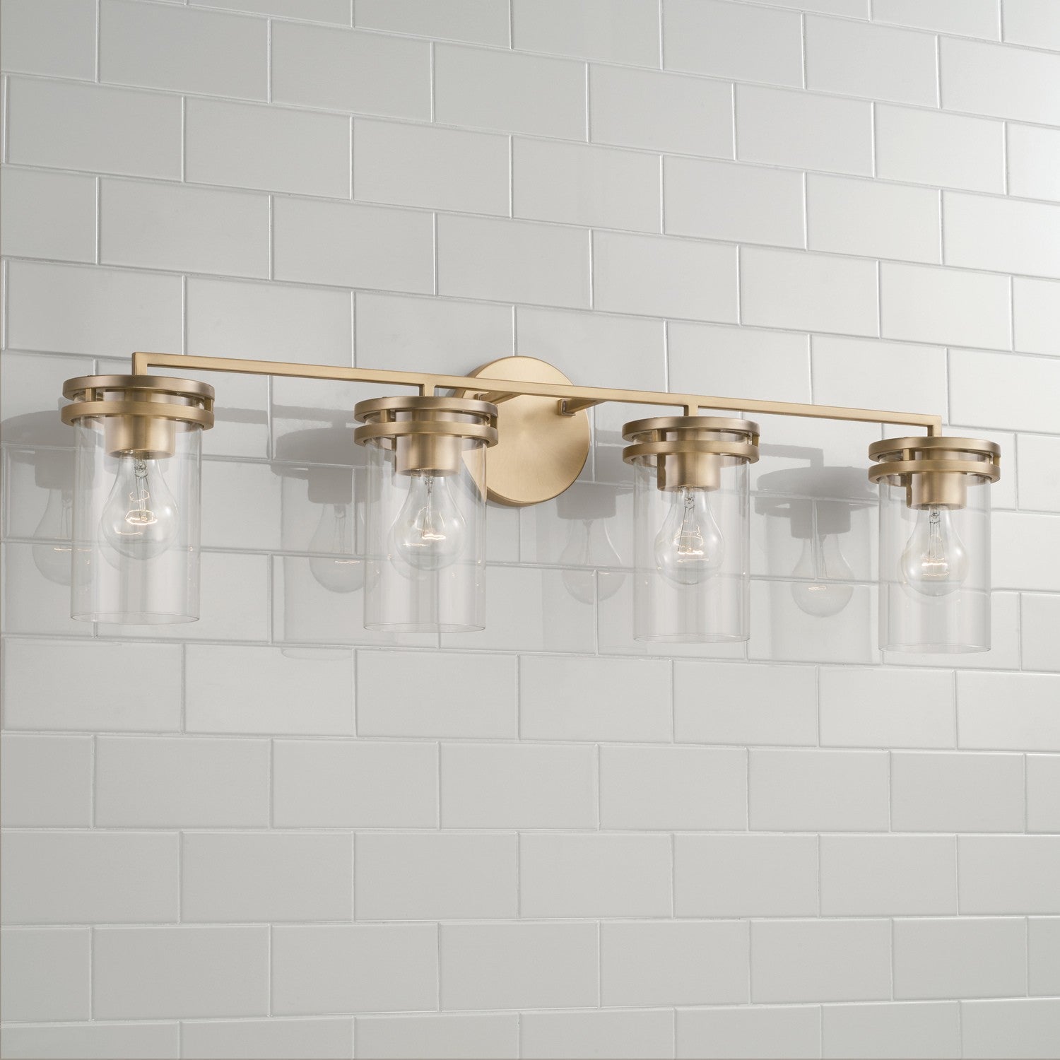 Capital Fuller 148741AD-539 Bath Vanity Light 34 in. wide - Aged Brass