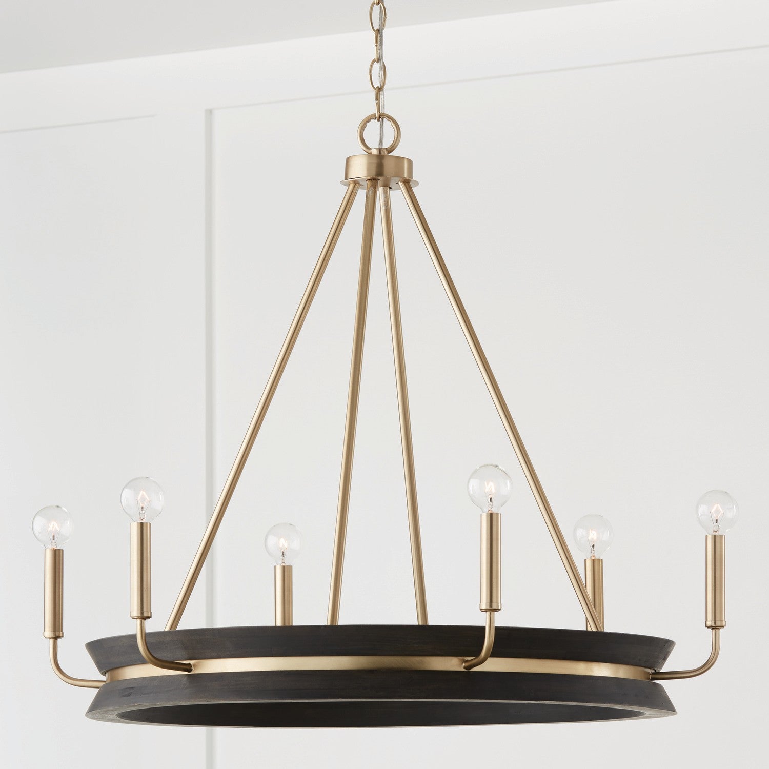 Capital Finn 447361KR Chandelier Light - Black Stain and Matte Brass